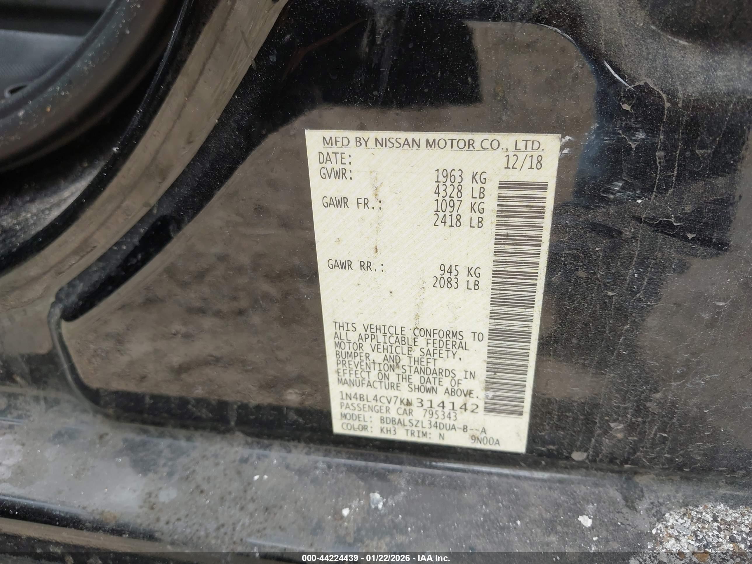 NISSAN ALTIMA image 9