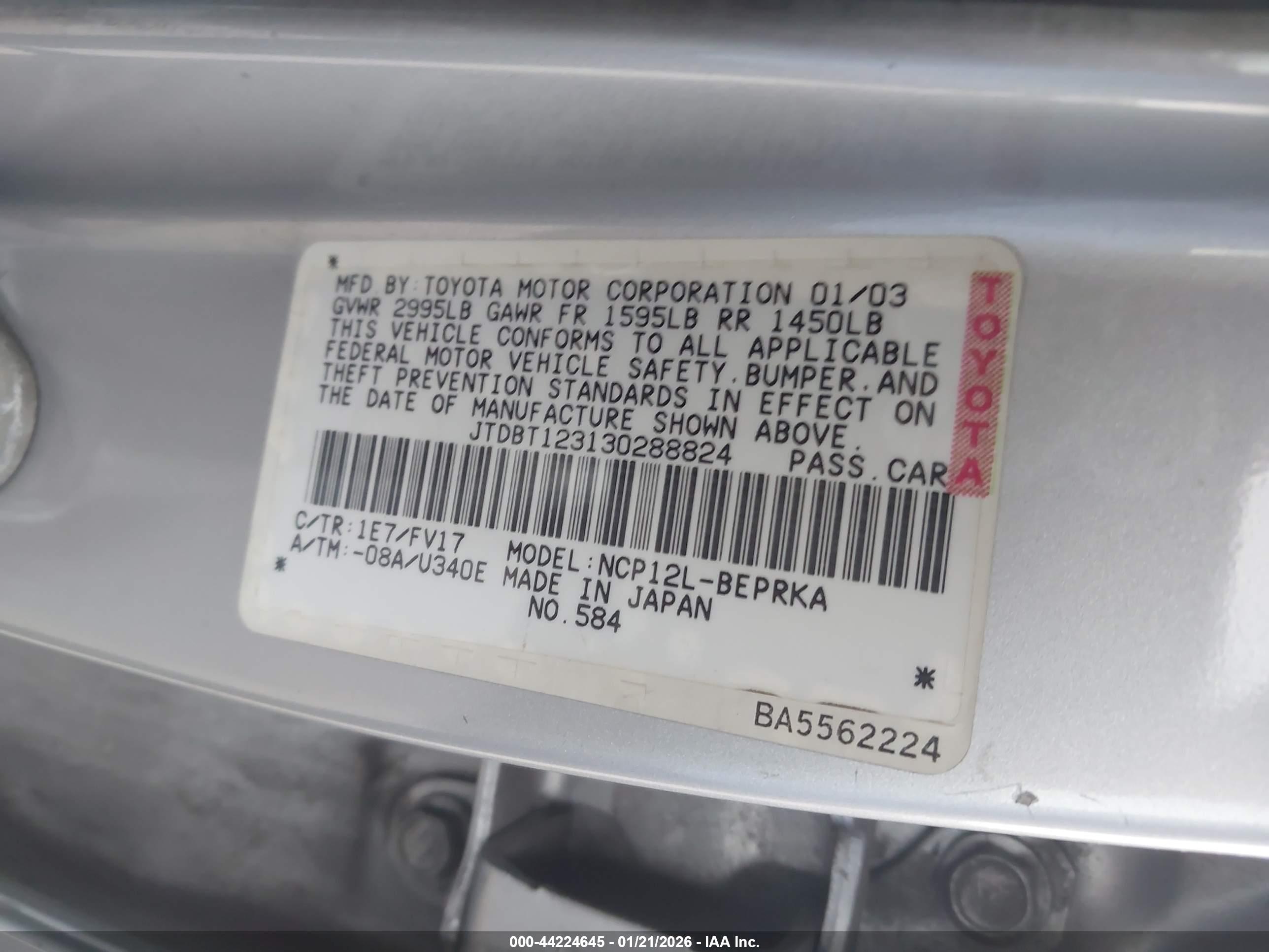 TOYOTA ECHO image 9