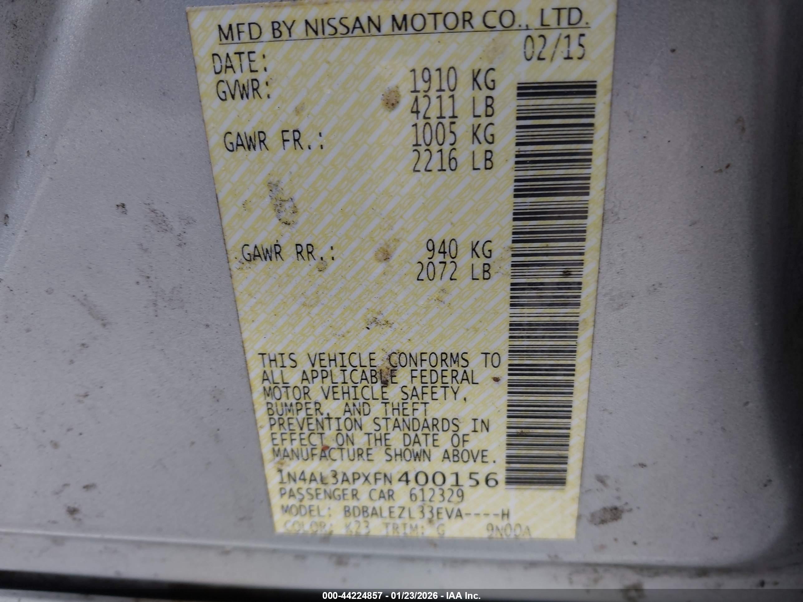 NISSAN ALTIMA image 9