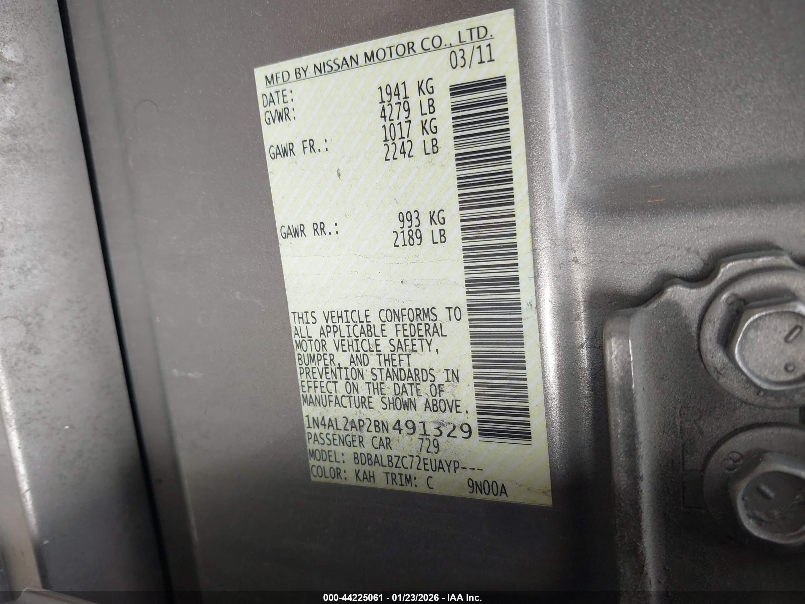 NISSAN ALTIMA image 9
