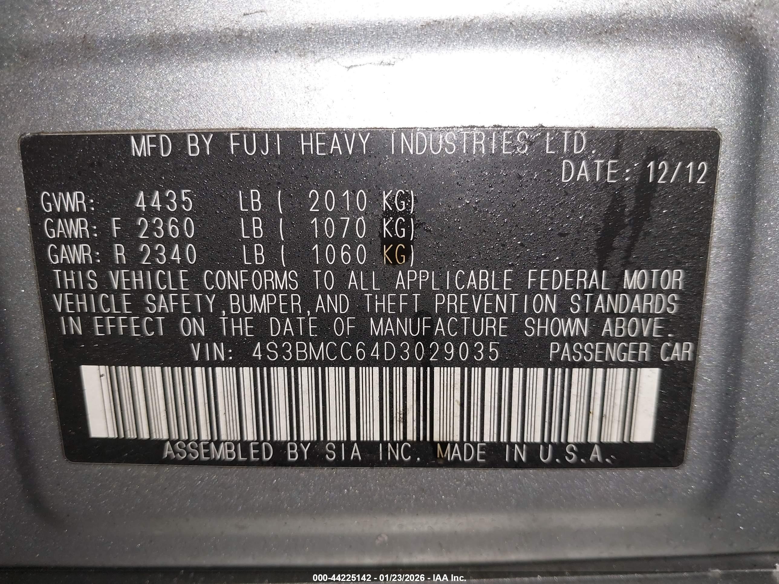 SUBARU LEGACY image 9