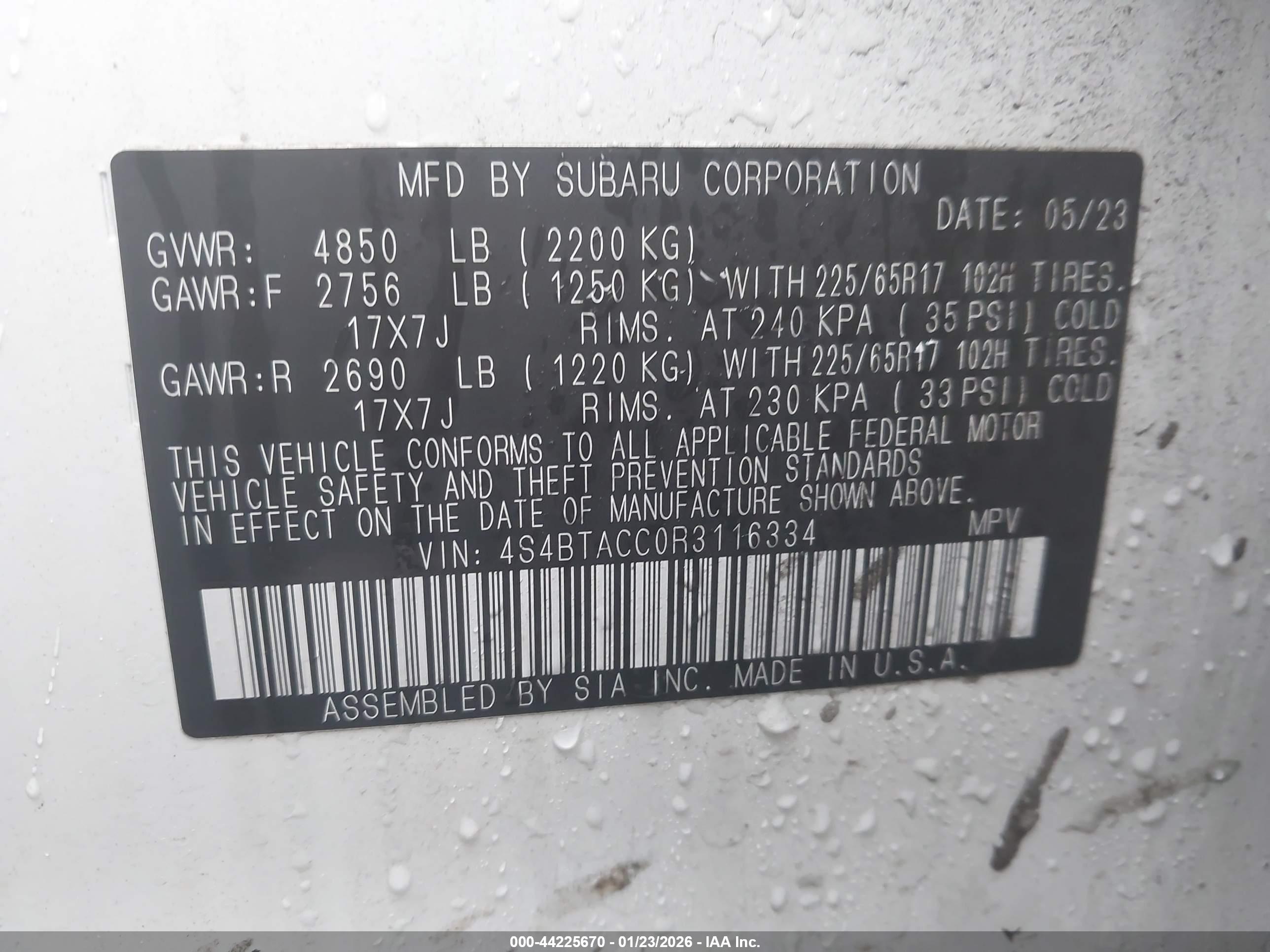 SUBARU OUTBACK image 9