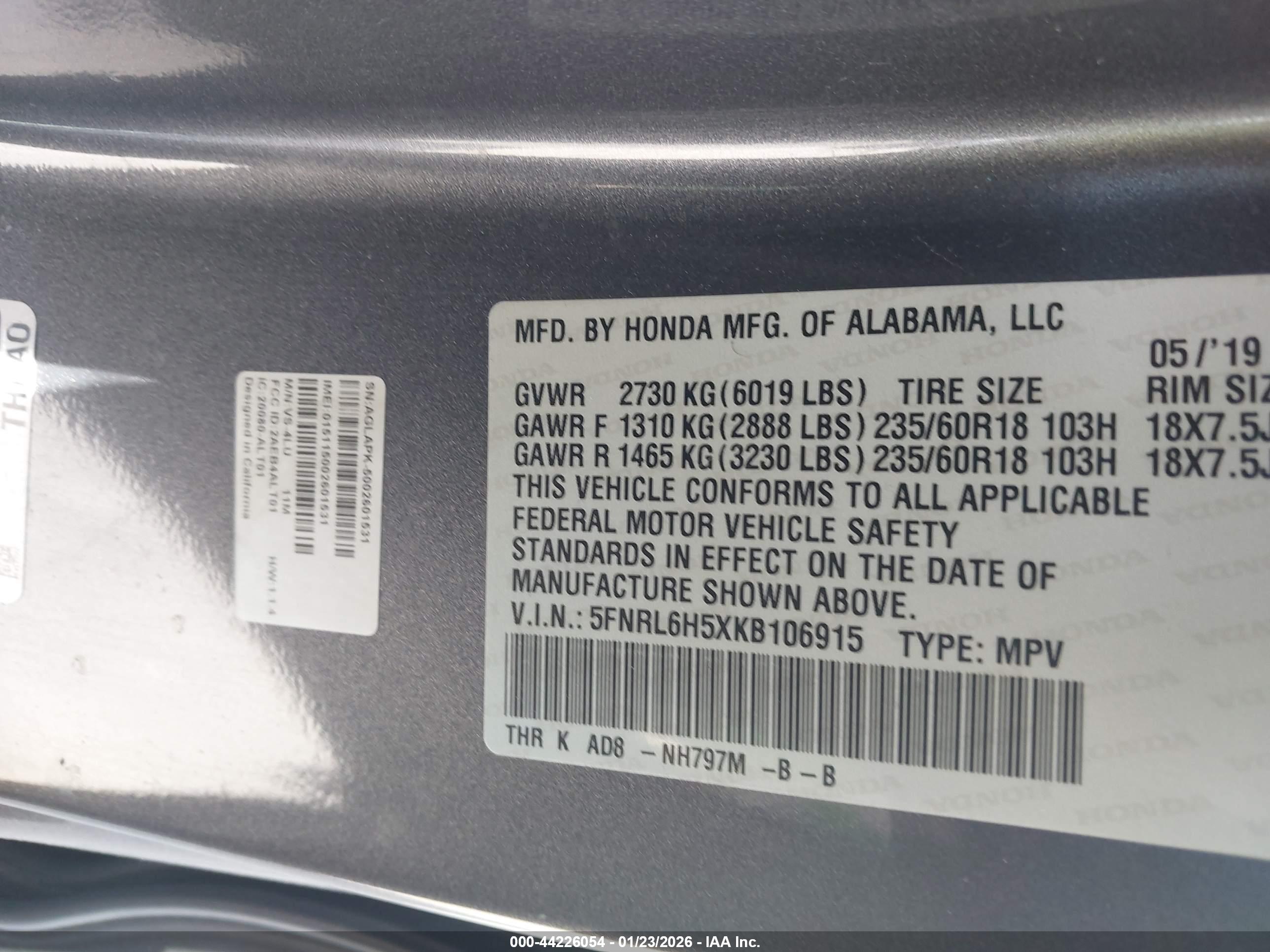 HONDA ODYSSEY image 9