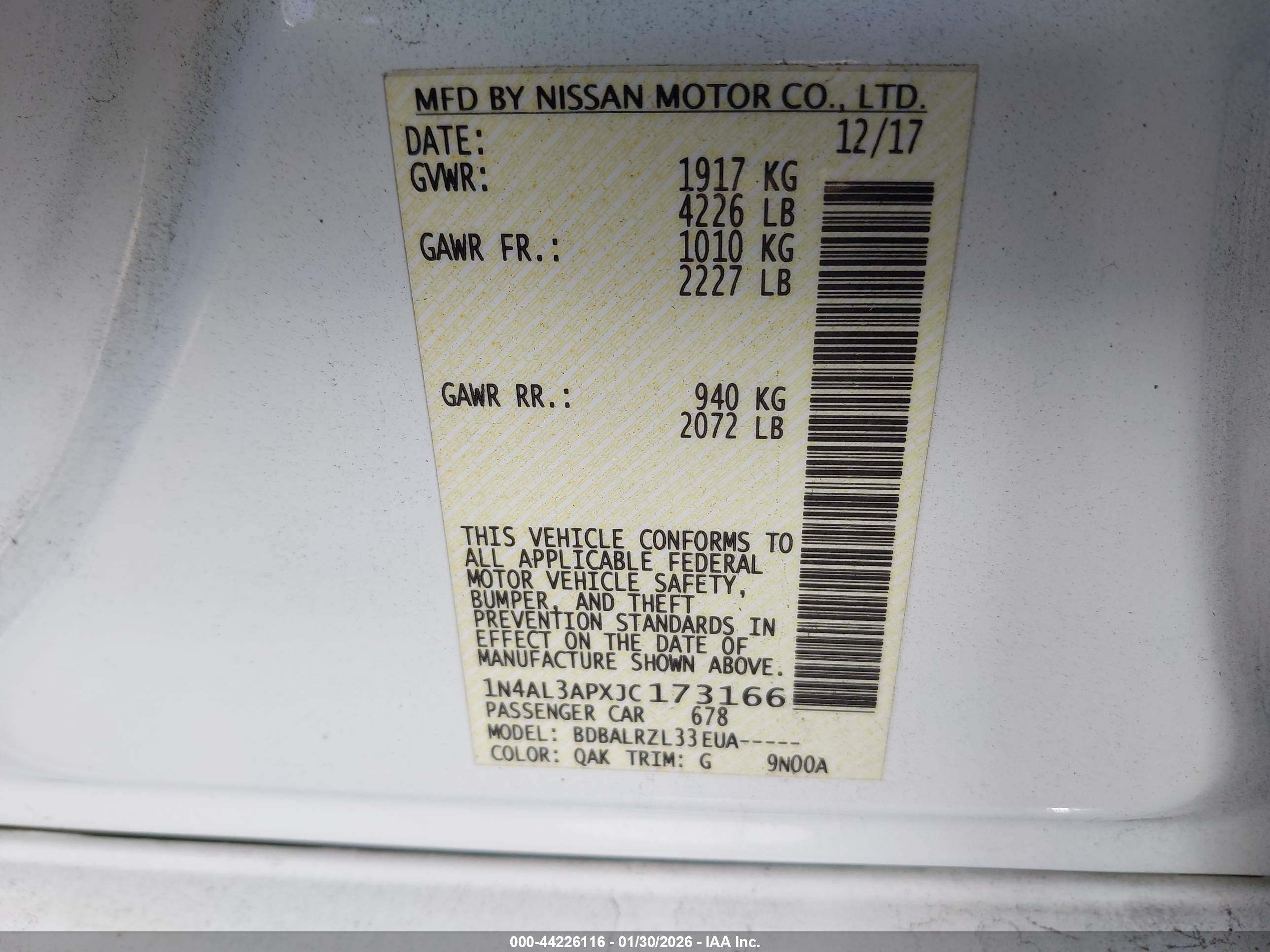 NISSAN ALTIMA image 9