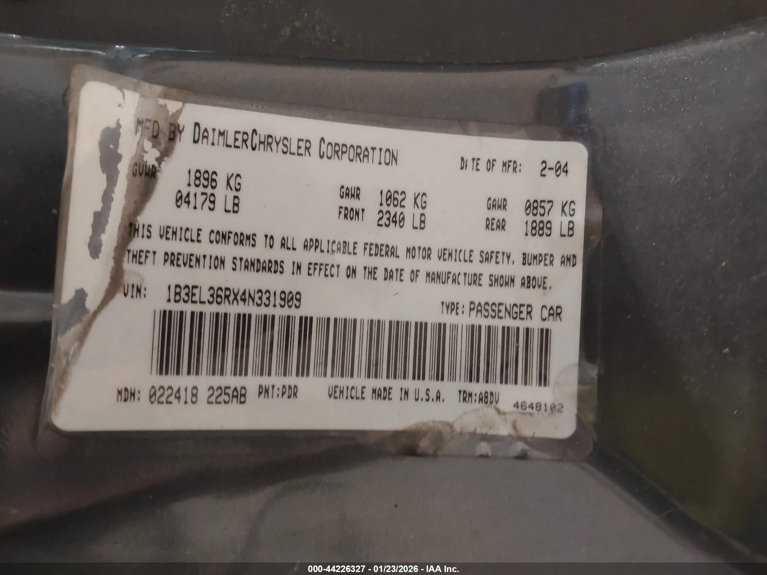 DODGE STRATUS image 9