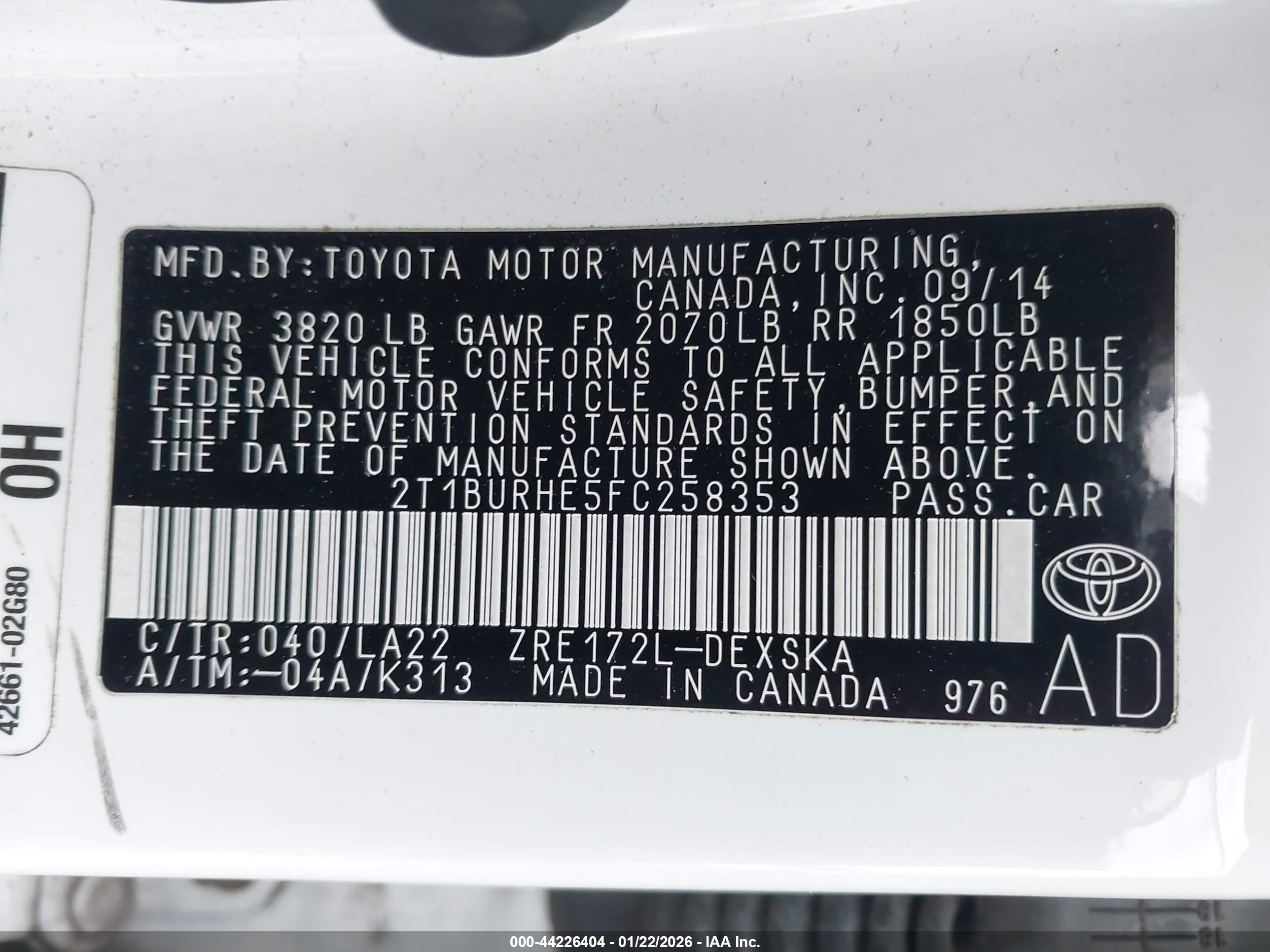 TOYOTA COROLLA image 9