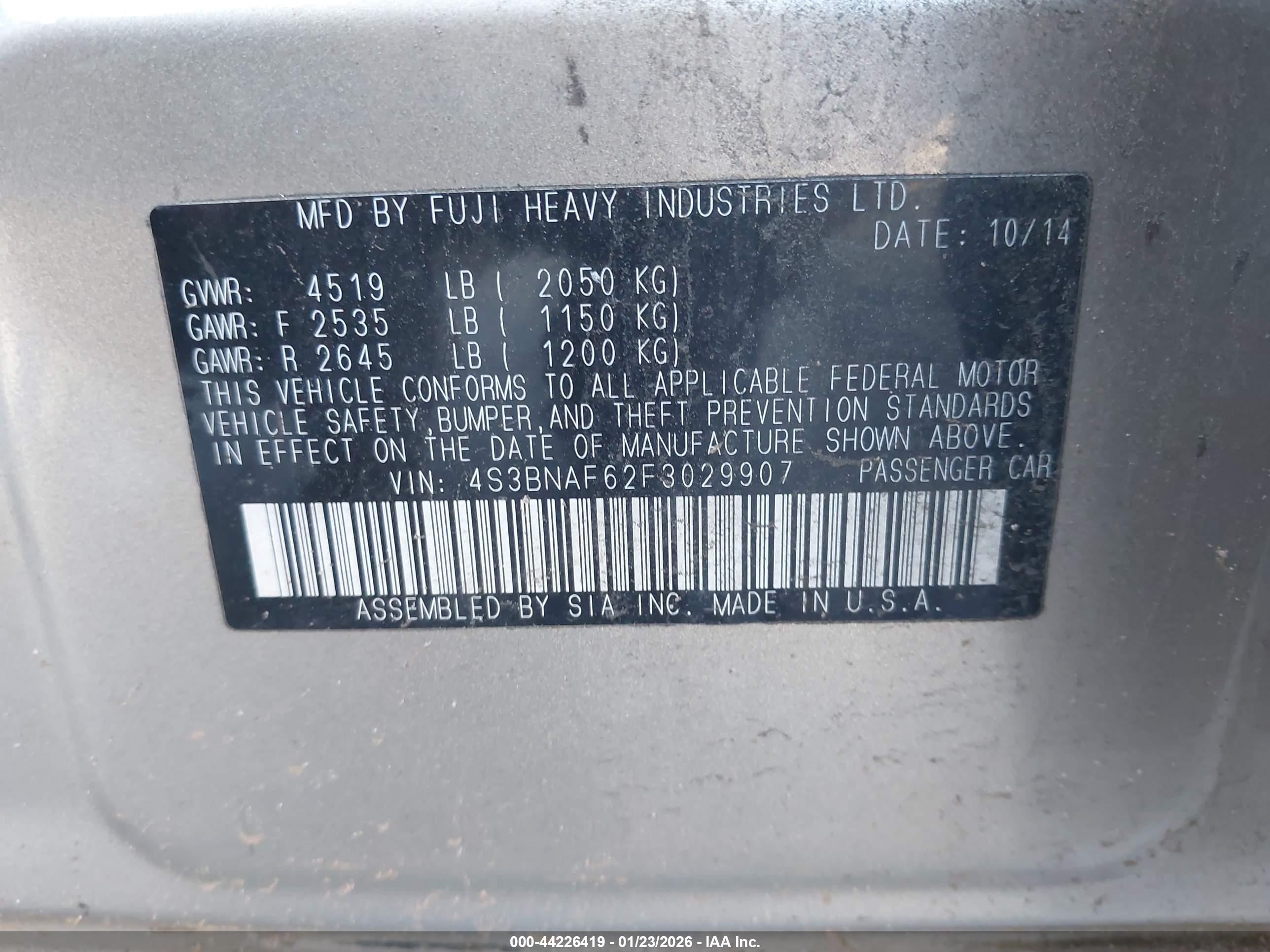 SUBARU LEGACY image 9