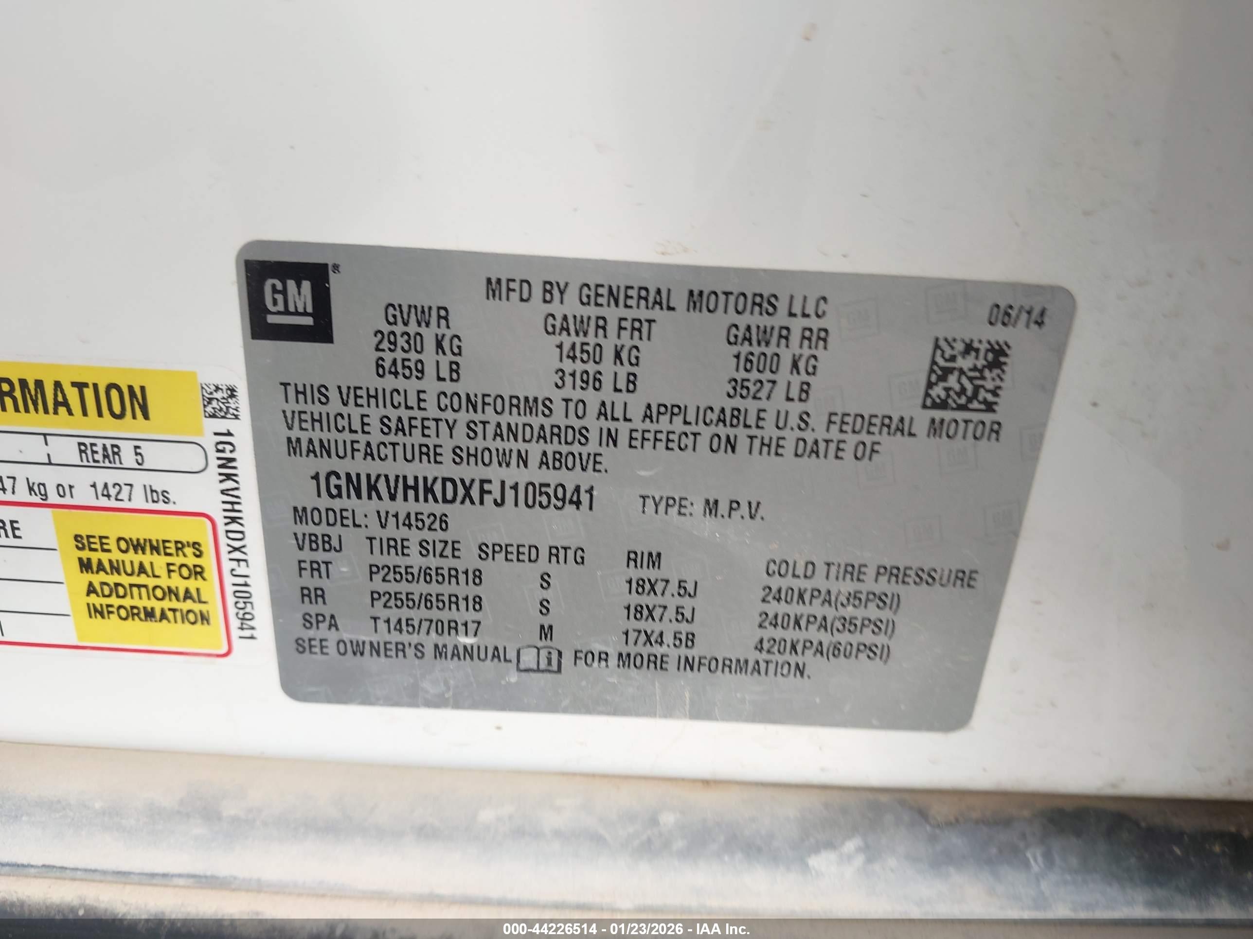 CHEVROLET TRAVERSE image 9
