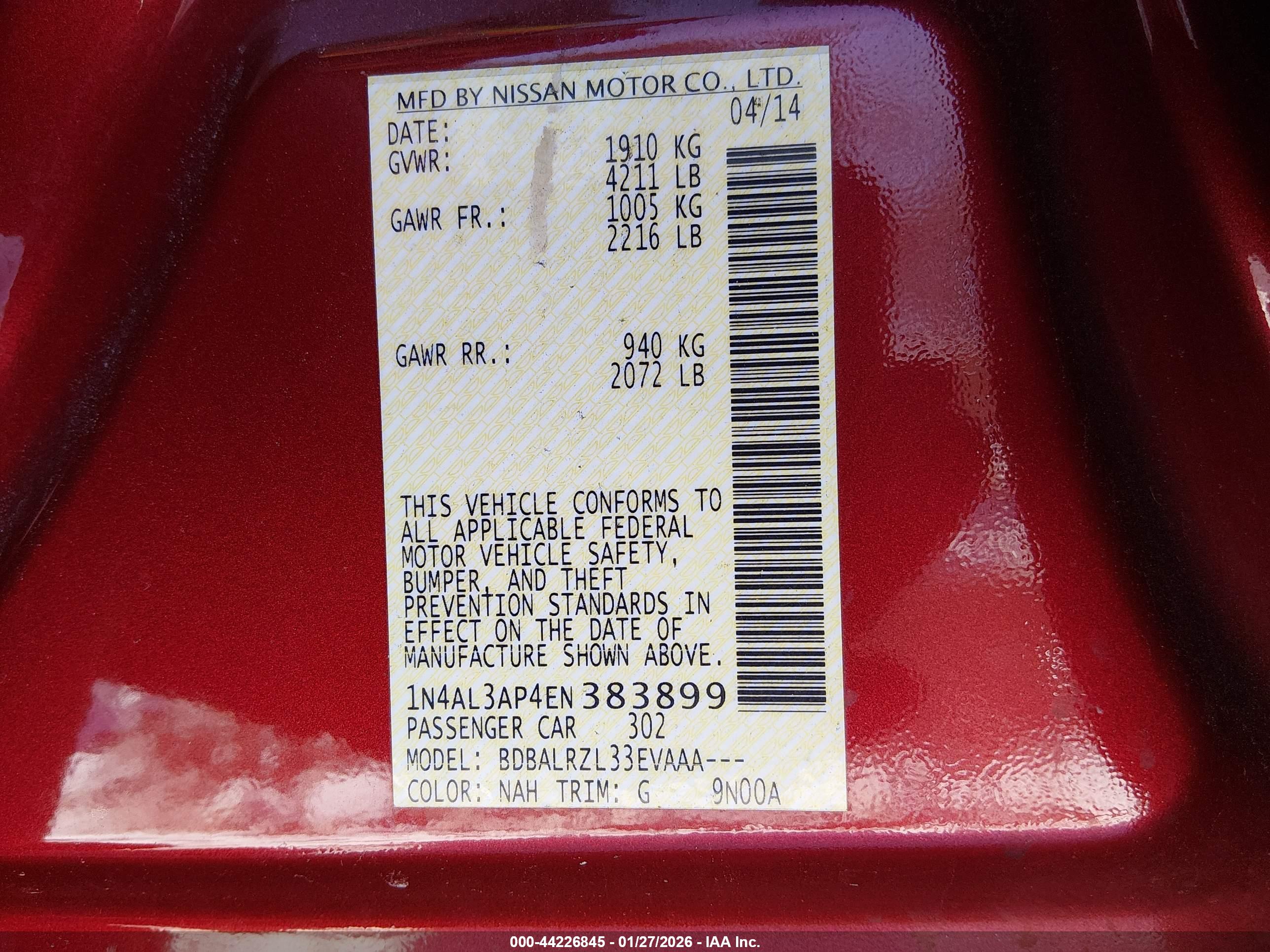 NISSAN ALTIMA image 9