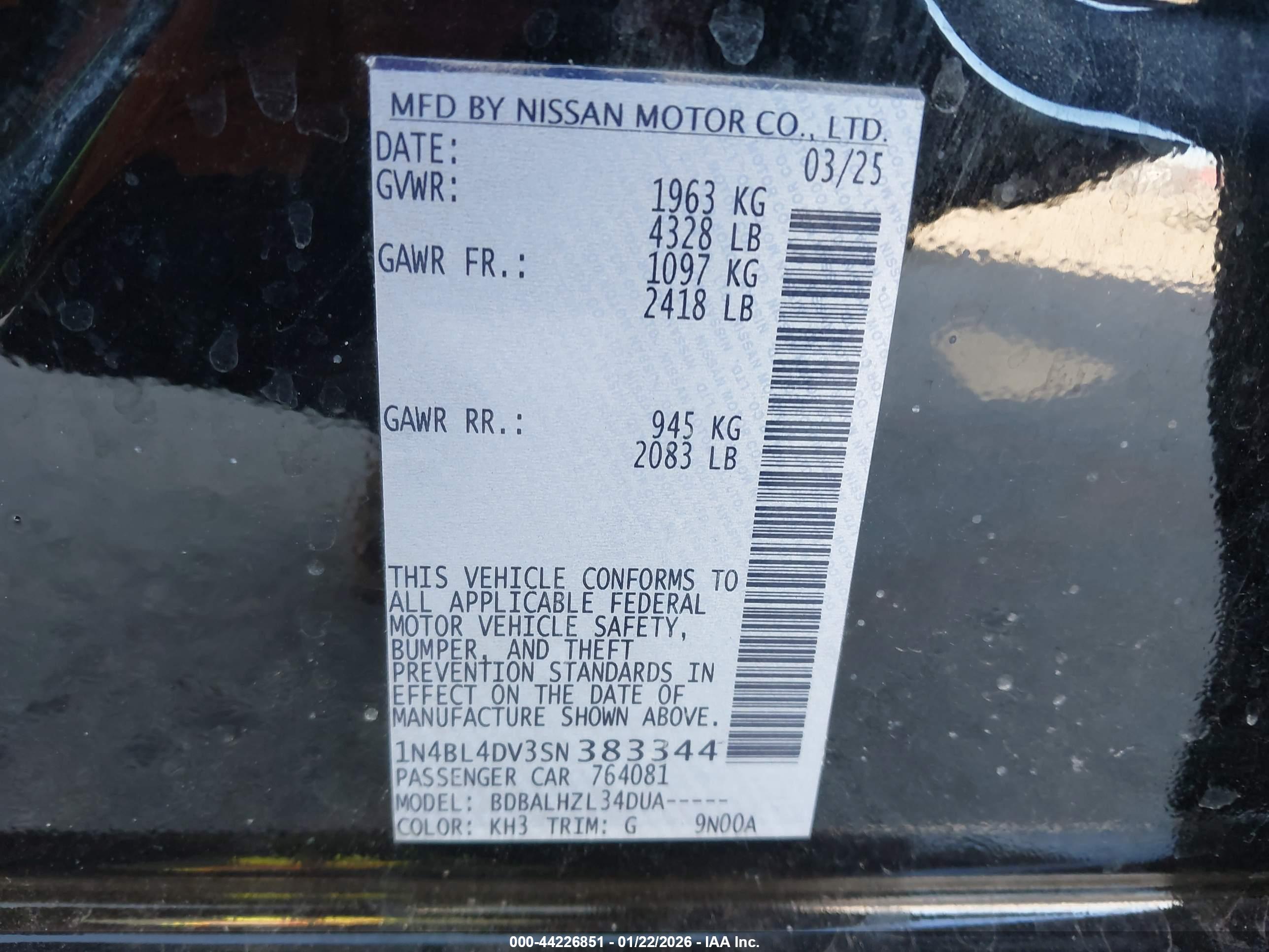 NISSAN ALTIMA image 9
