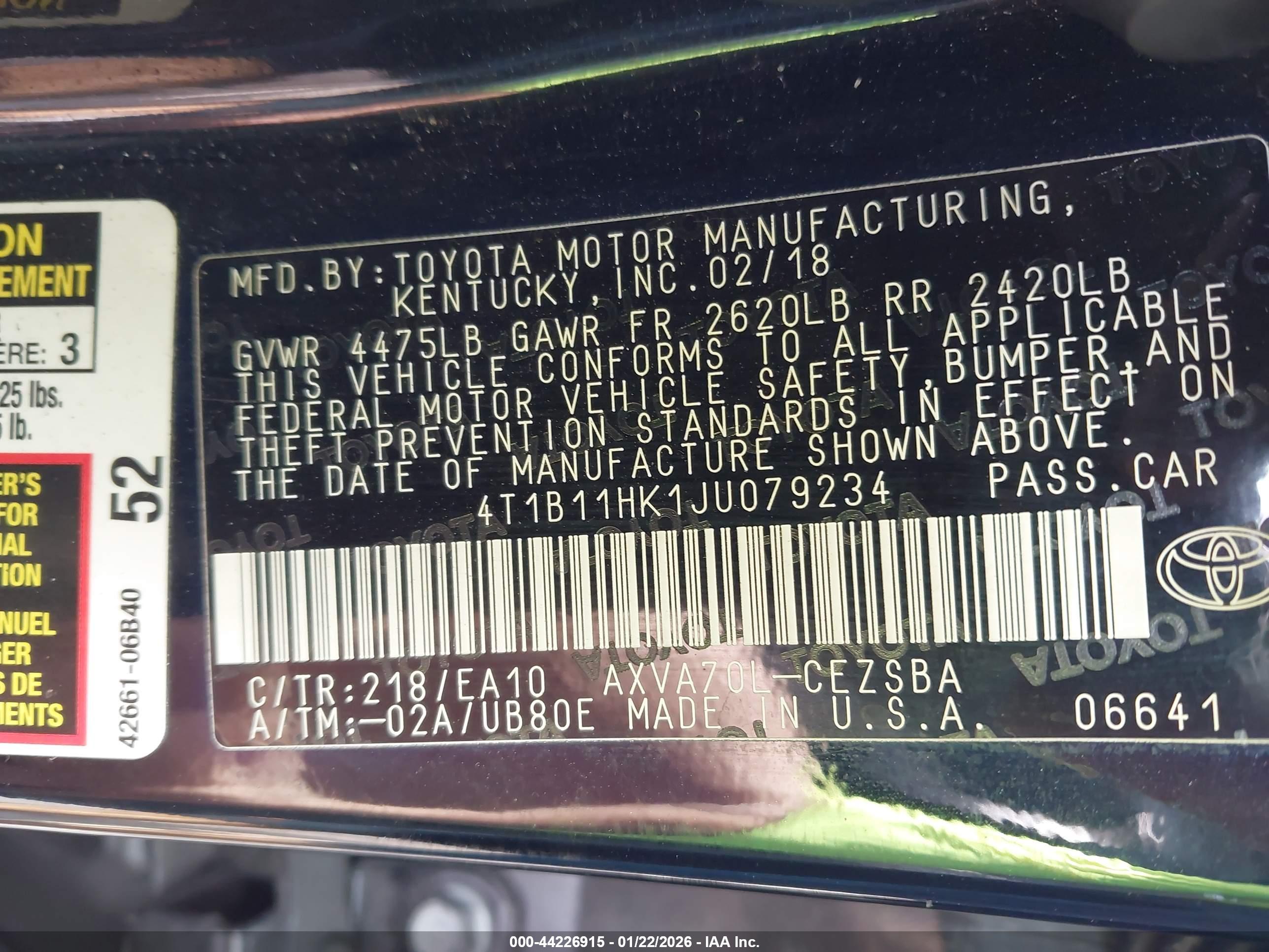 TOYOTA CAMRY image 9