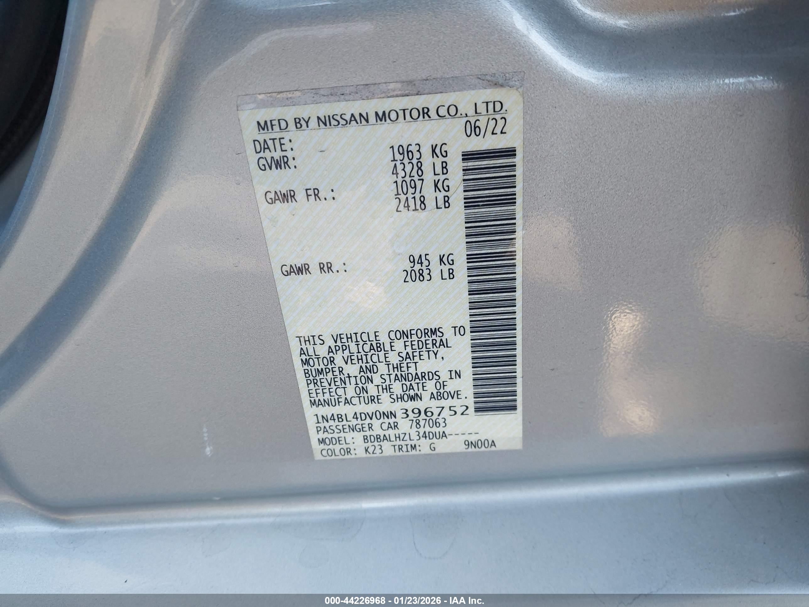 NISSAN ALTIMA image 9