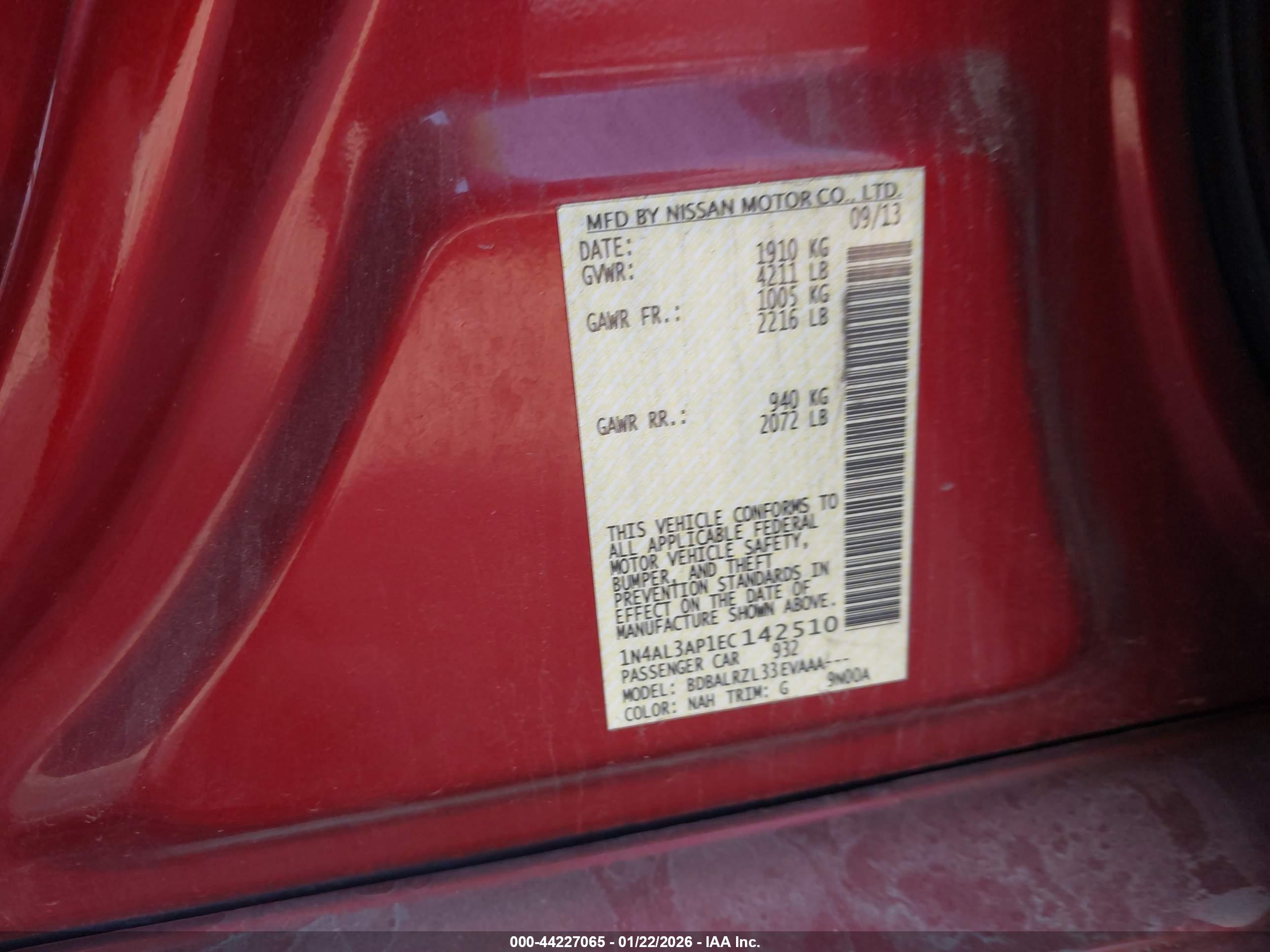 NISSAN ALTIMA image 9
