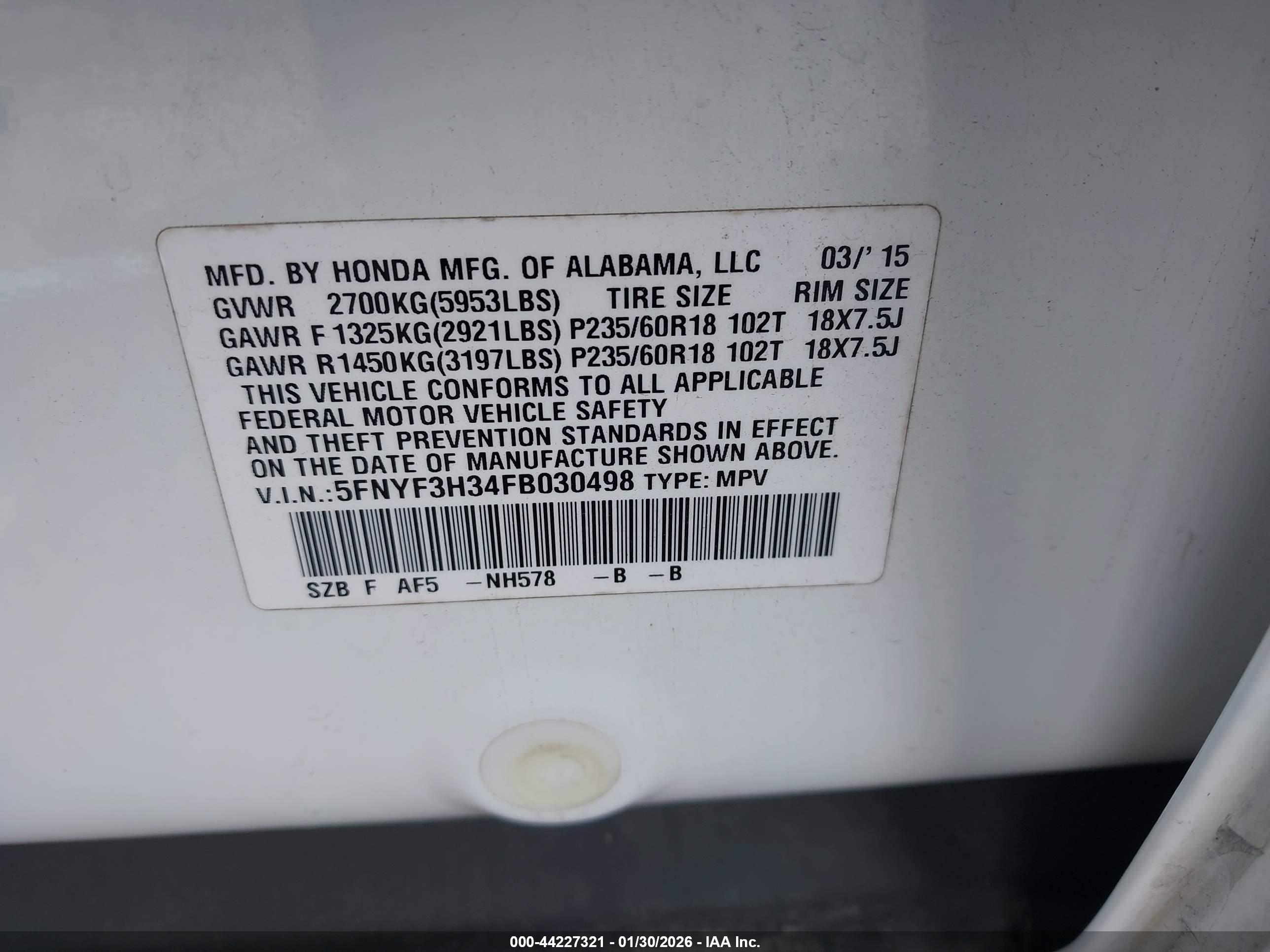 HONDA PILOT image 9