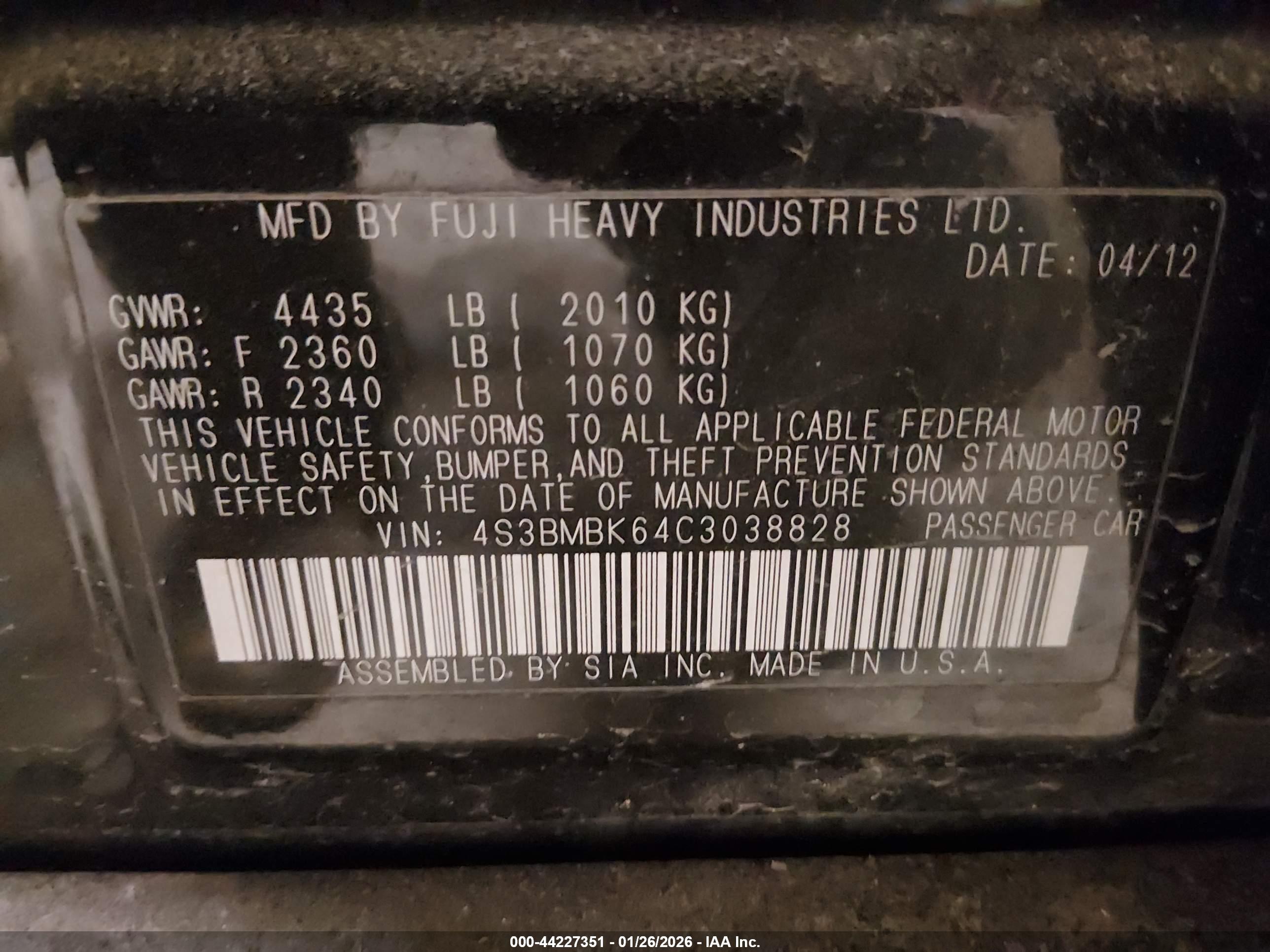 SUBARU LEGACY image 9