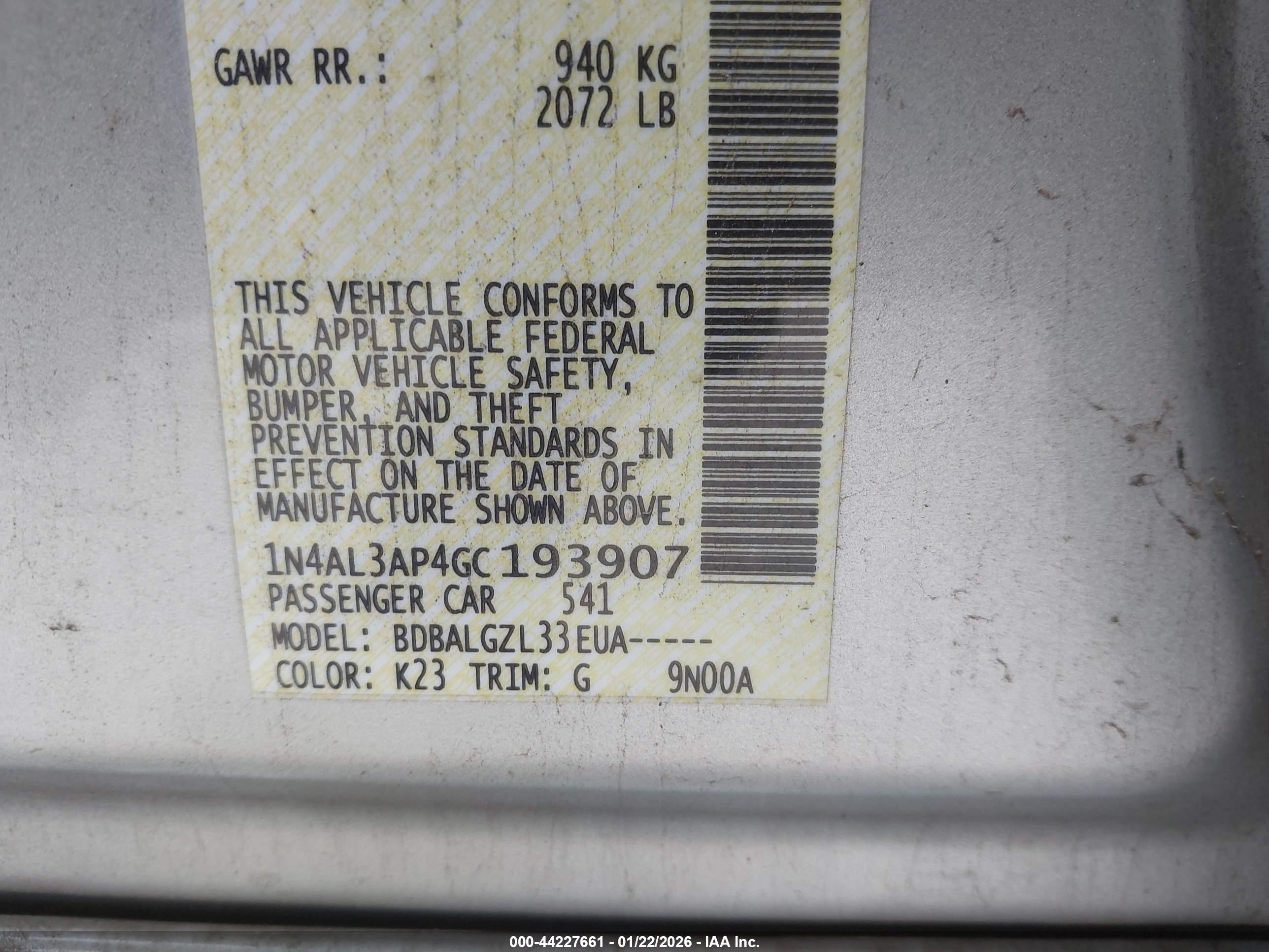 NISSAN ALTIMA image 9