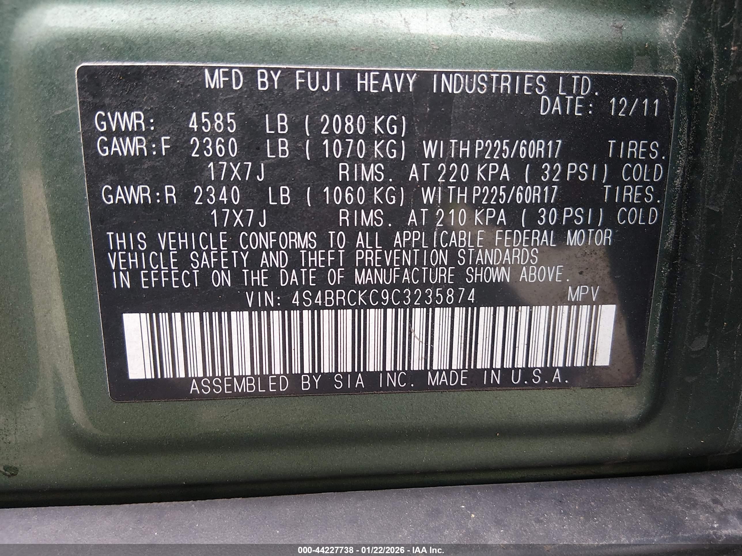 SUBARU OUTBACK image 9