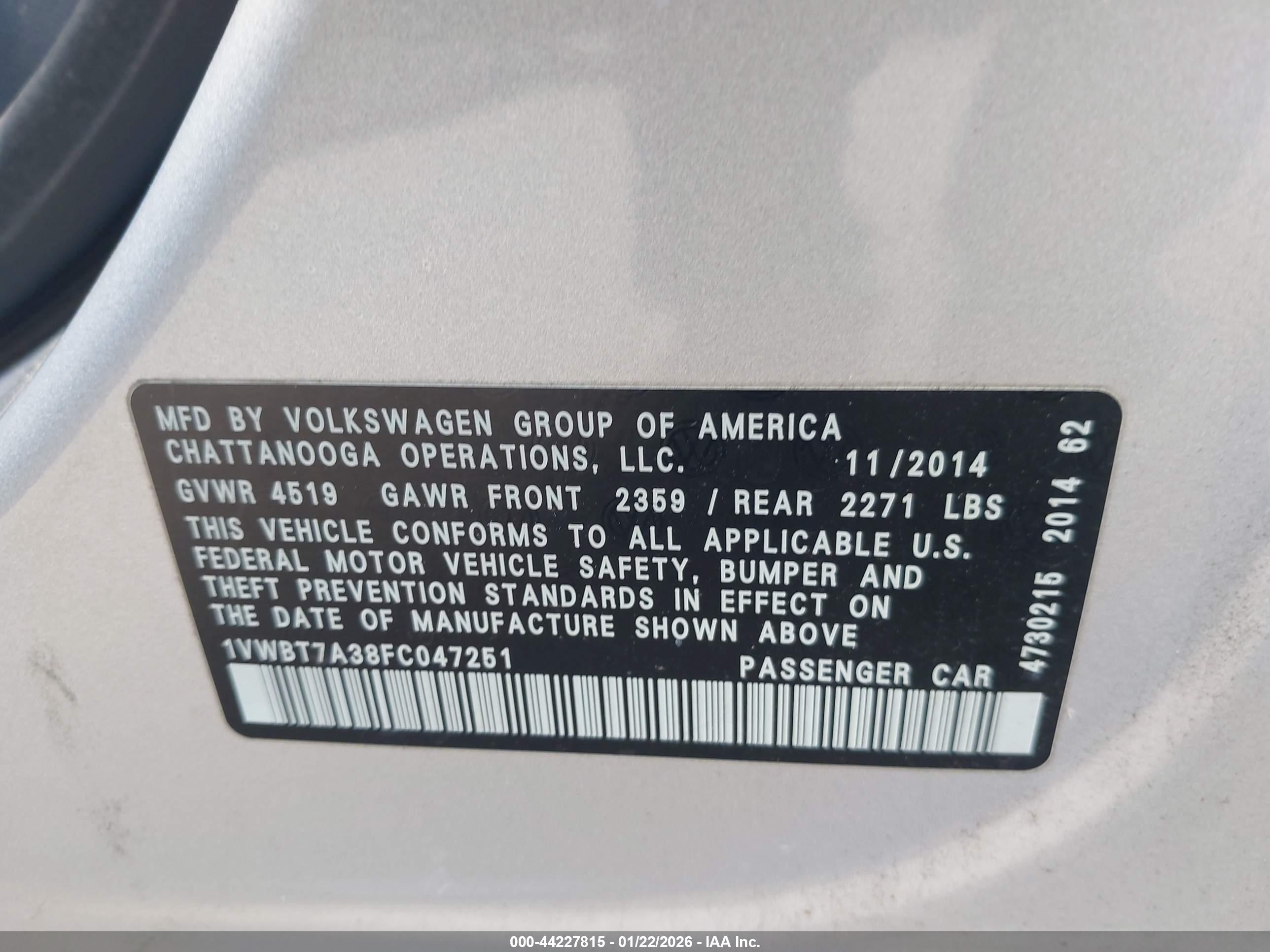 VOLKSWAGEN PASSAT image 9