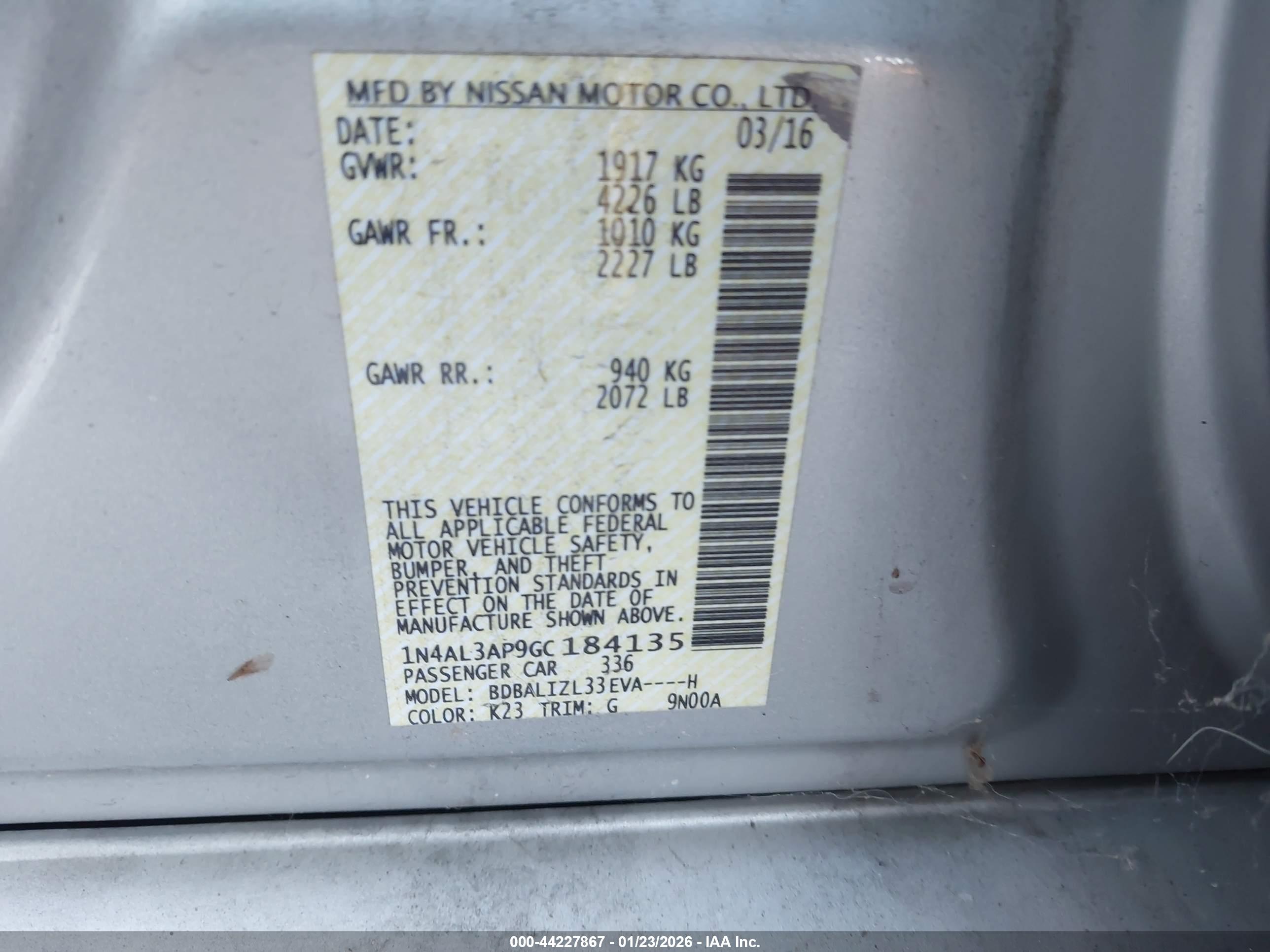 NISSAN ALTIMA image 9