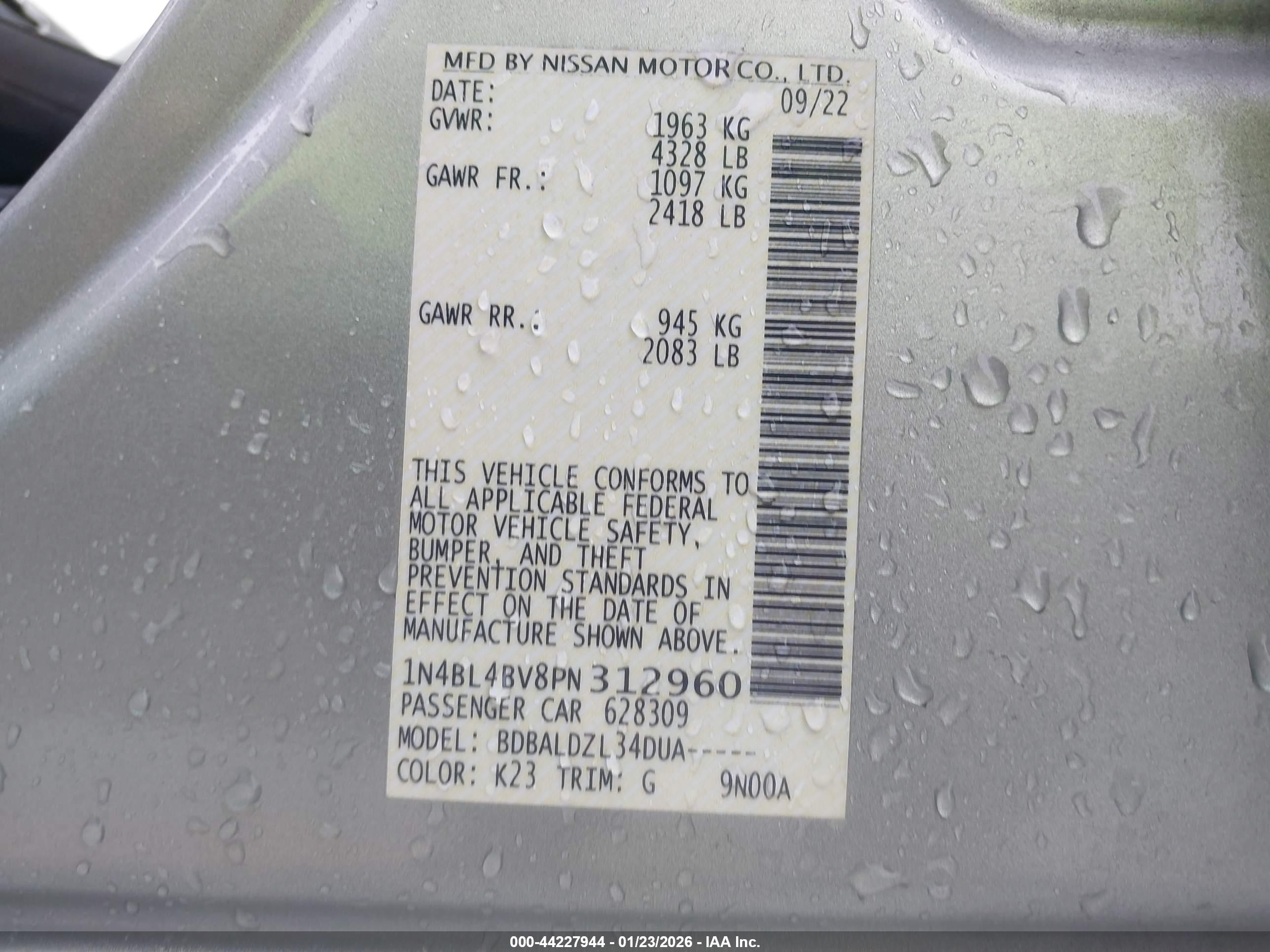 NISSAN ALTIMA image 9