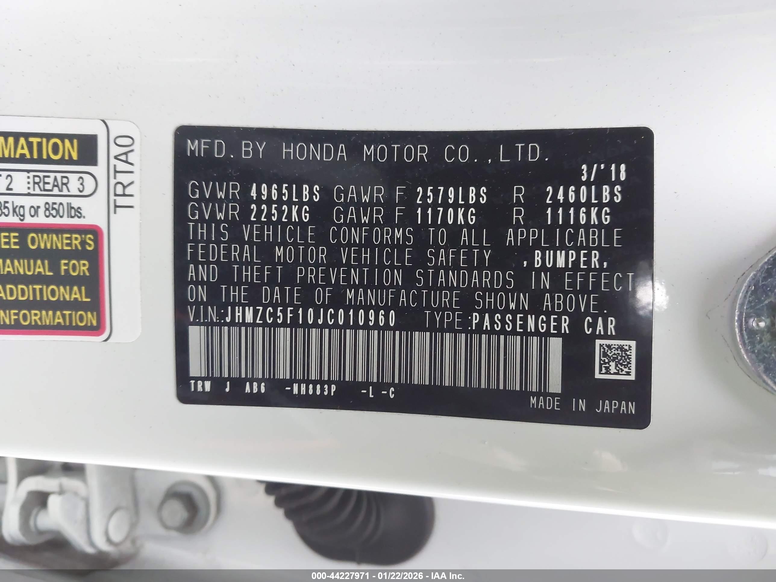 HONDA CLARITY image 9