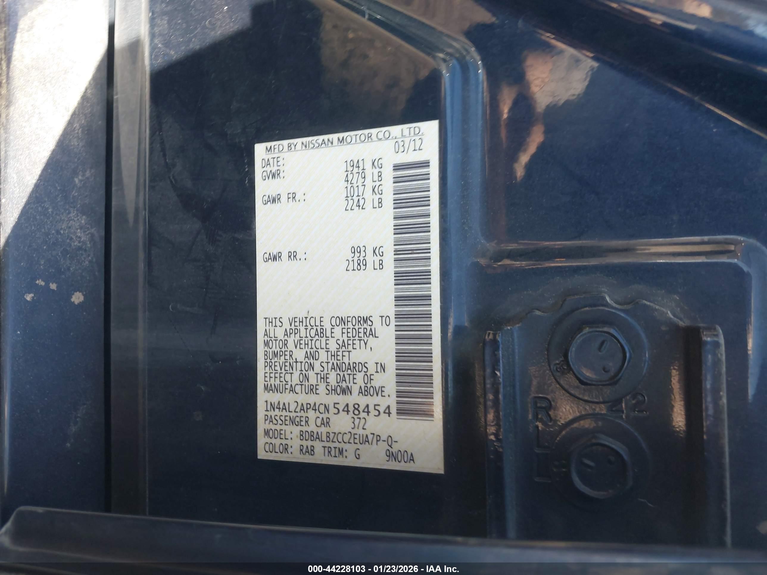 NISSAN ALTIMA image 9