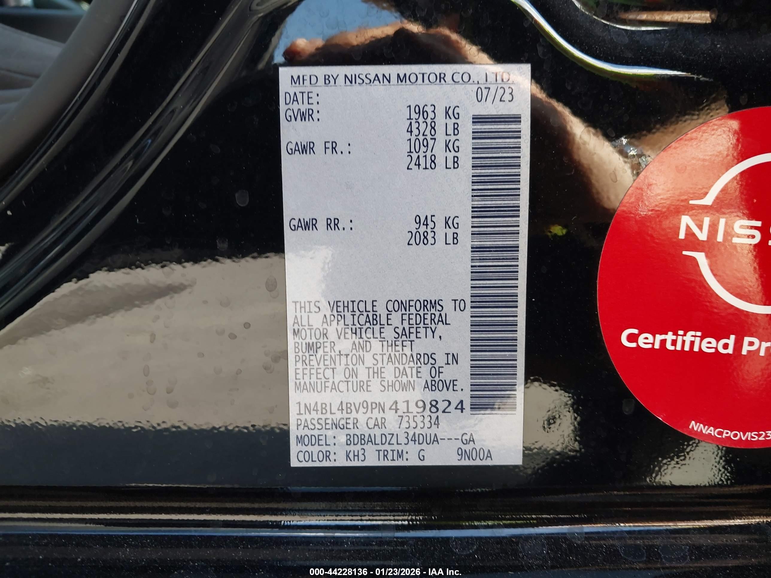 NISSAN ALTIMA image 9