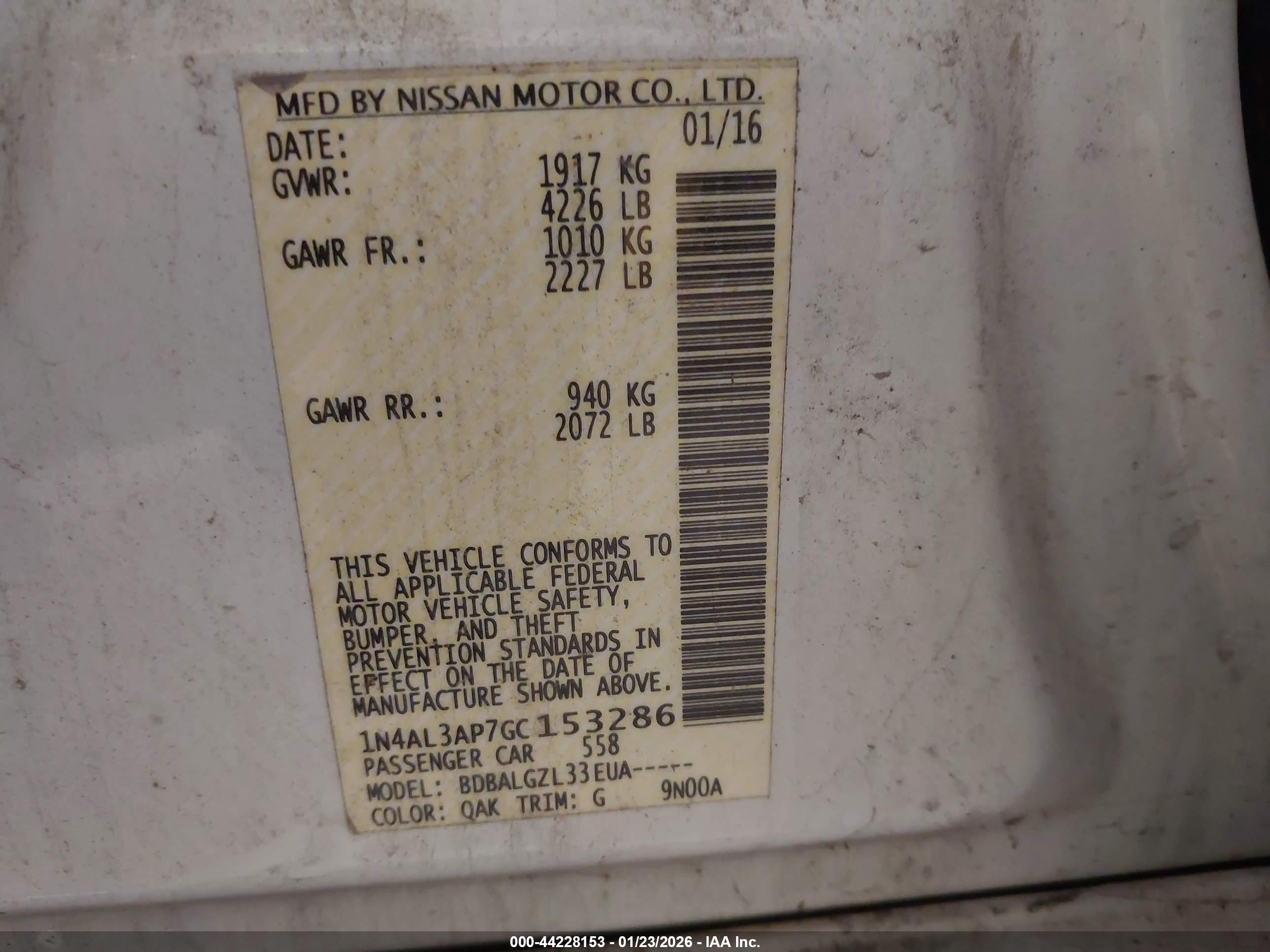 NISSAN ALTIMA image 9