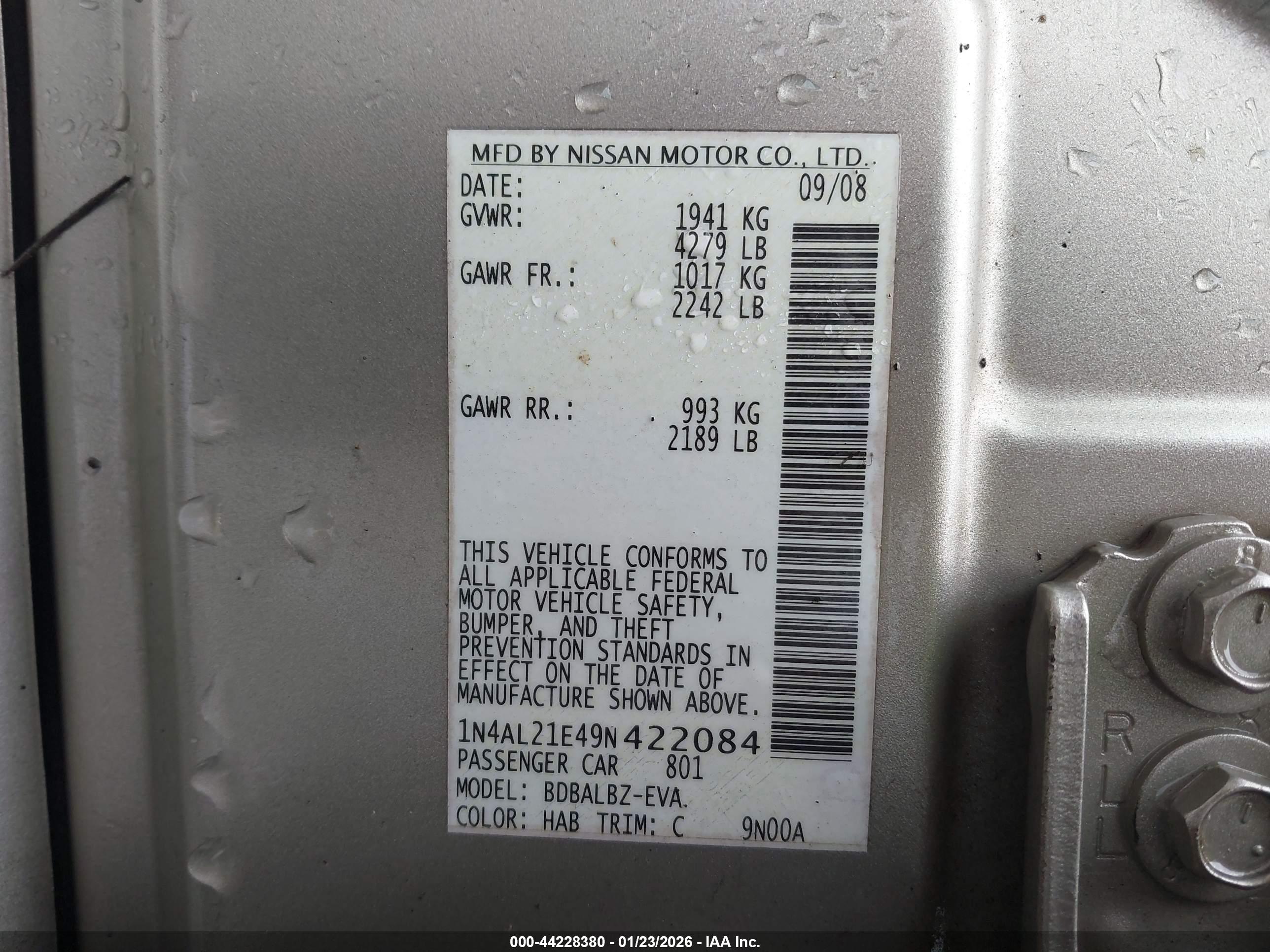 NISSAN ALTIMA image 9