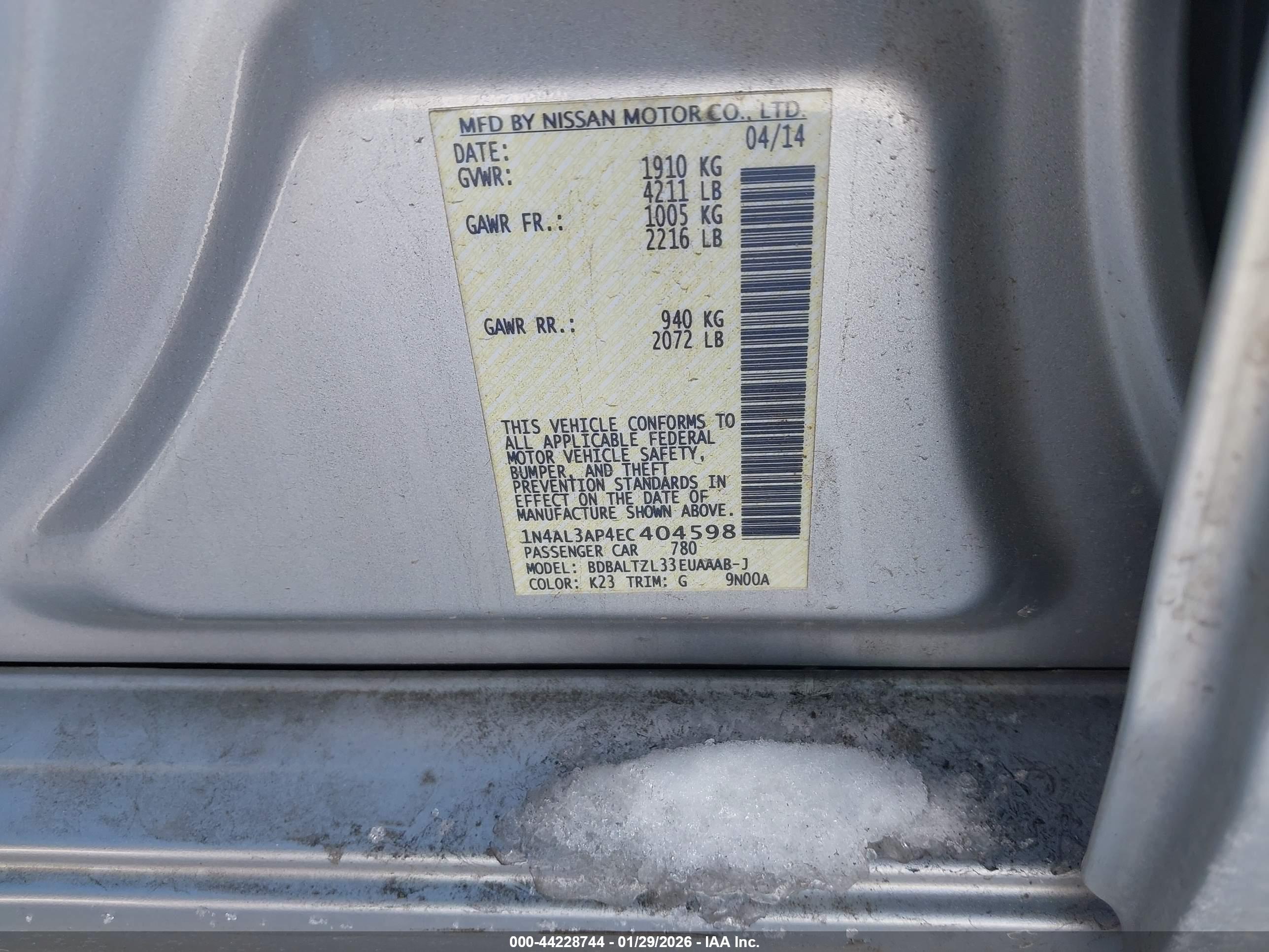 NISSAN ALTIMA image 9