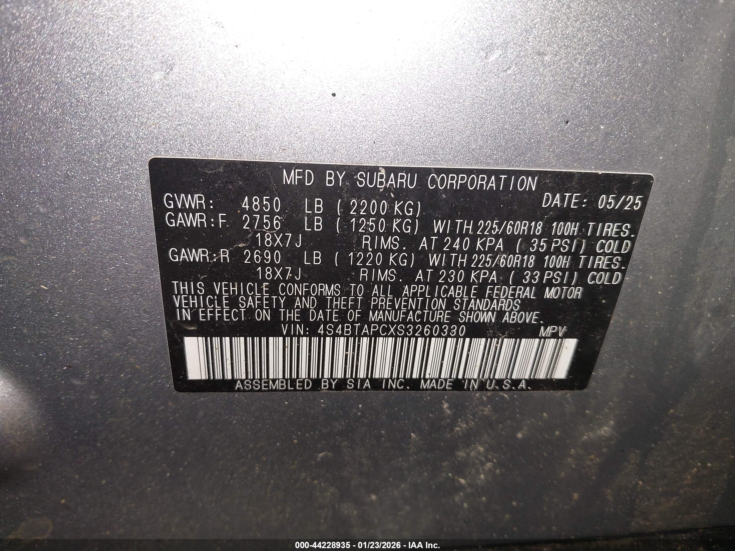 SUBARU OUTBACK image 9