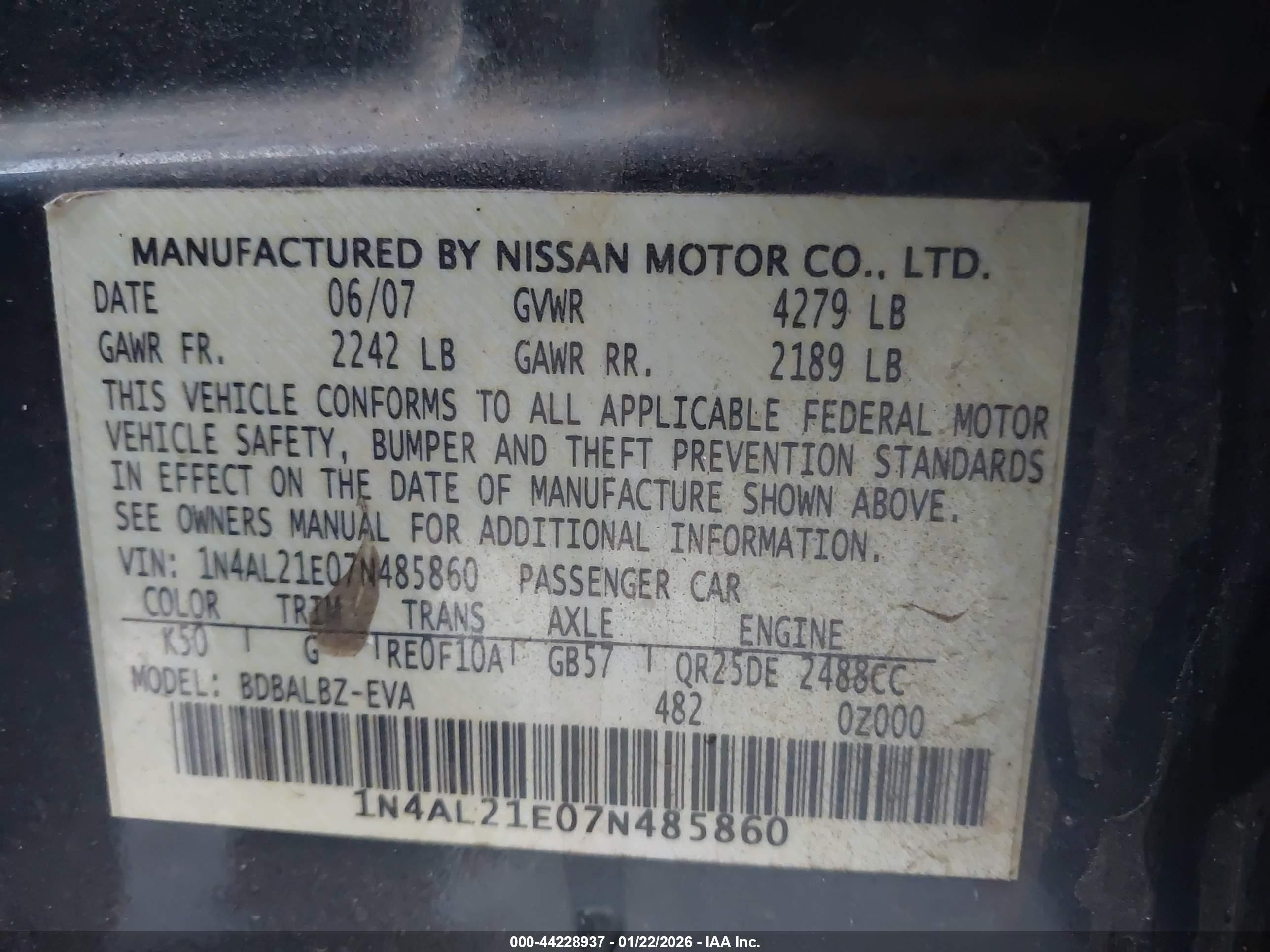 NISSAN ALTIMA image 9
