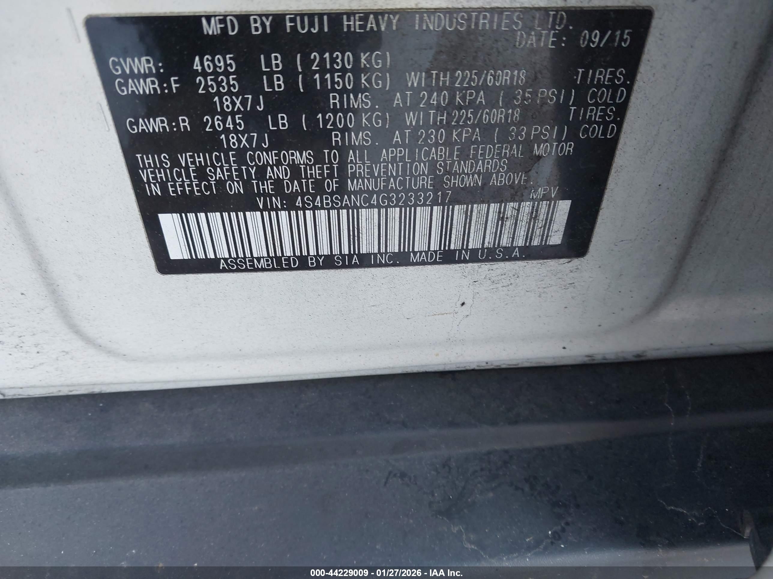 SUBARU OUTBACK image 9