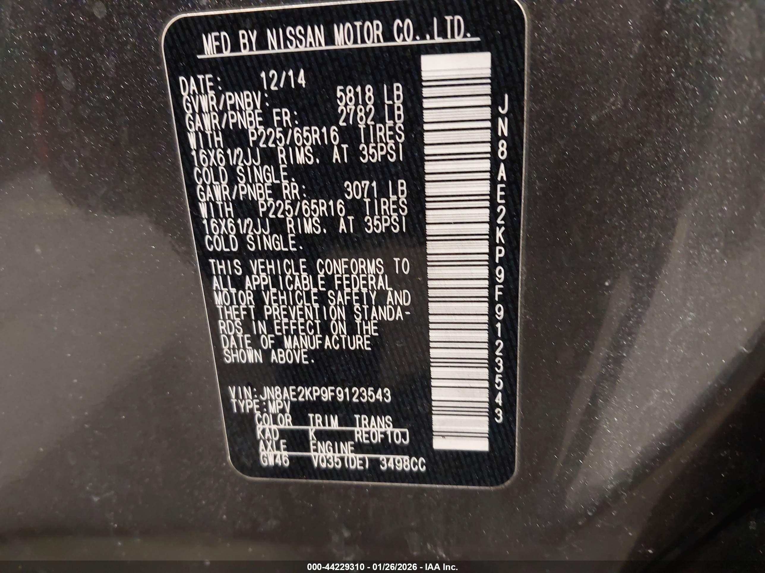 NISSAN QUEST image 9