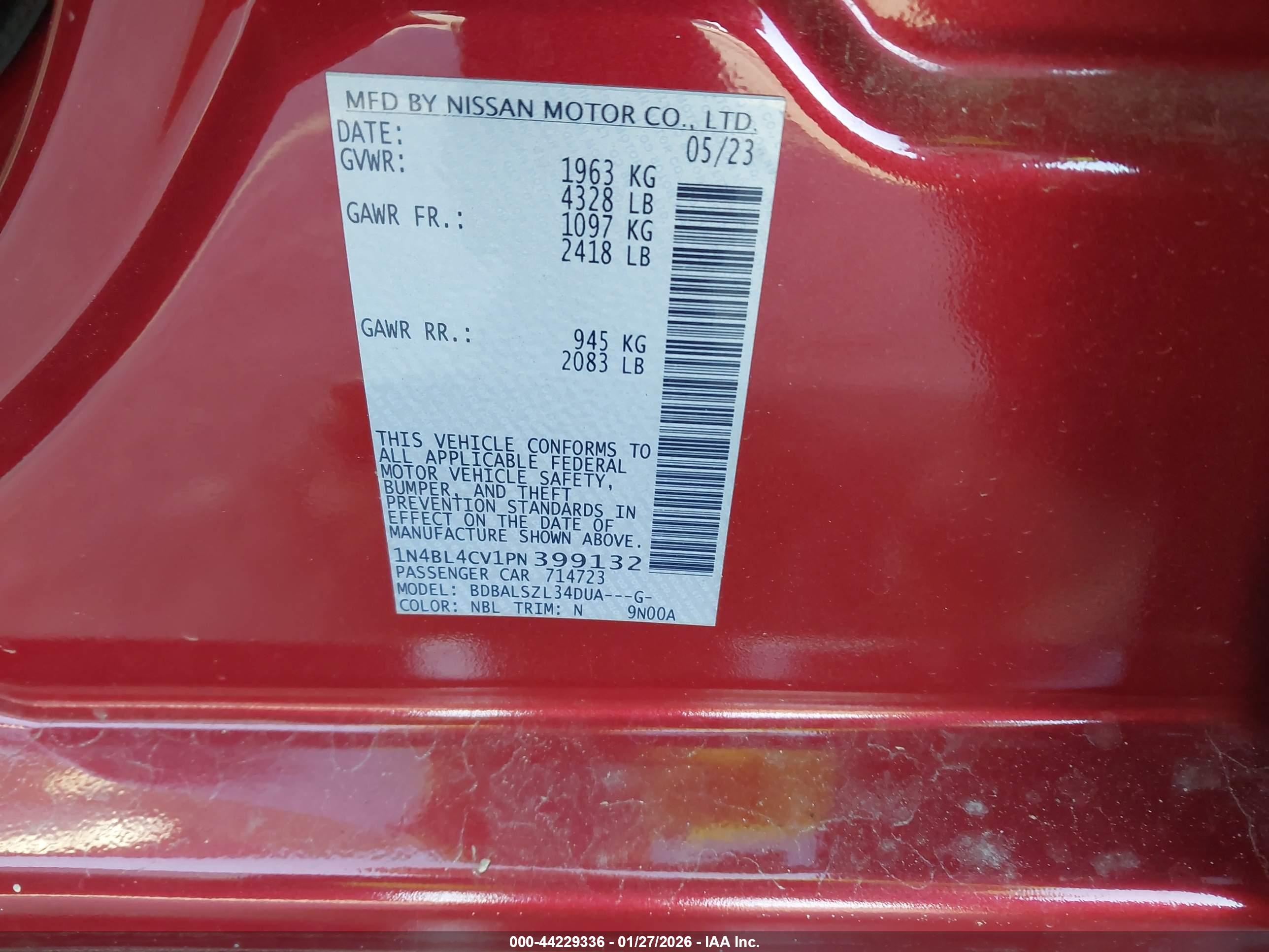 NISSAN ALTIMA image 9