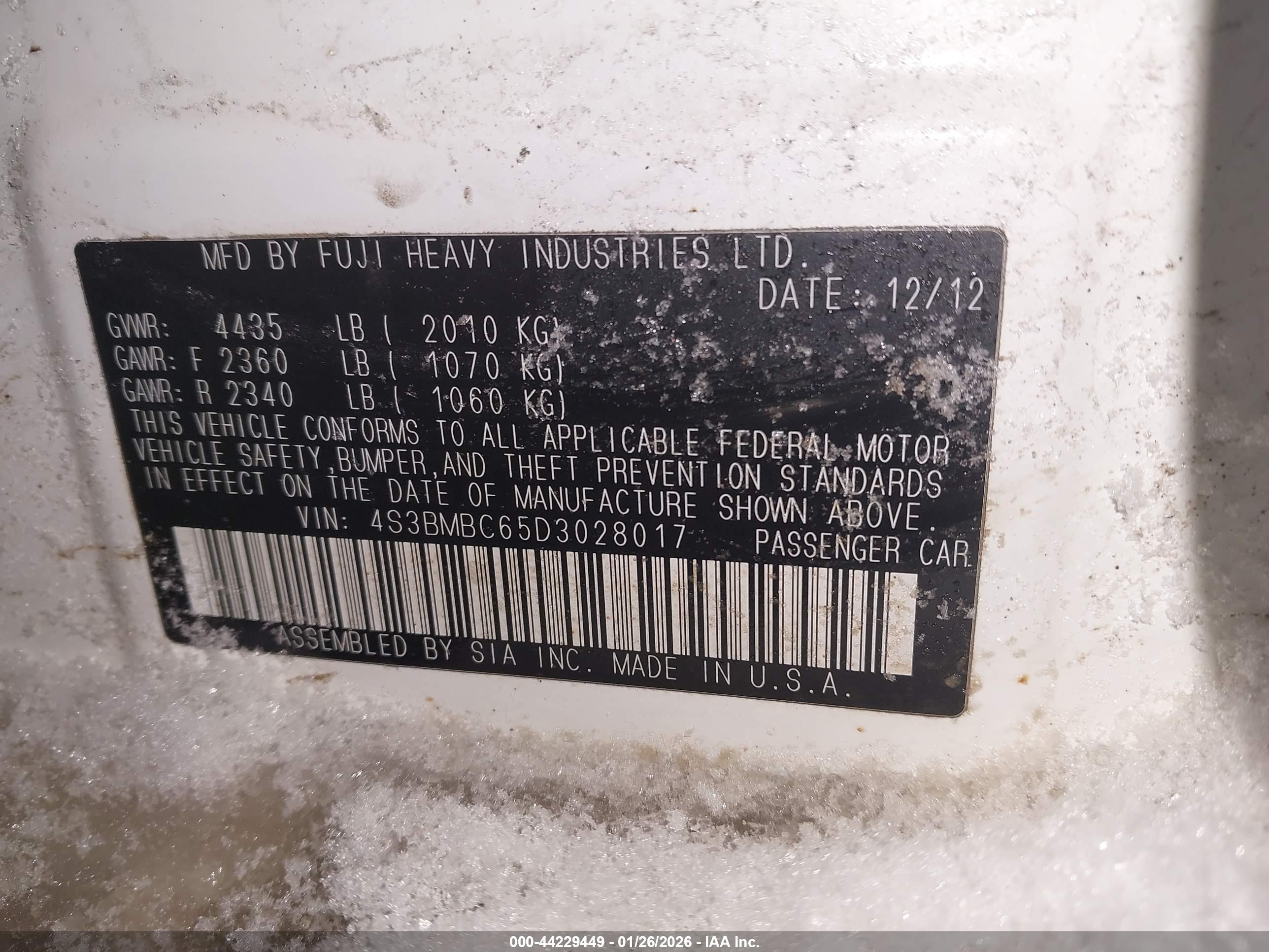 SUBARU LEGACY image 9