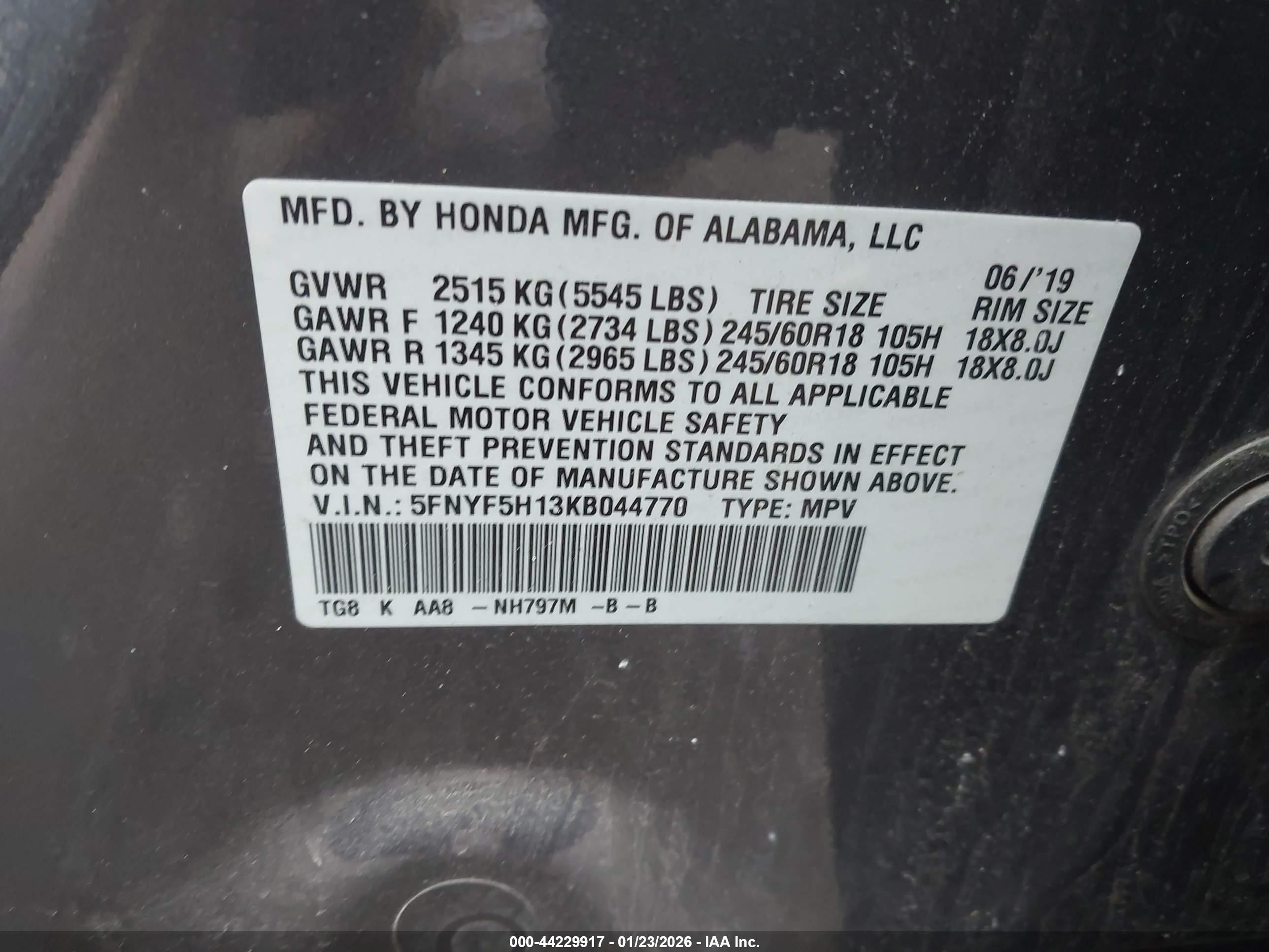 HONDA PILOT image 9