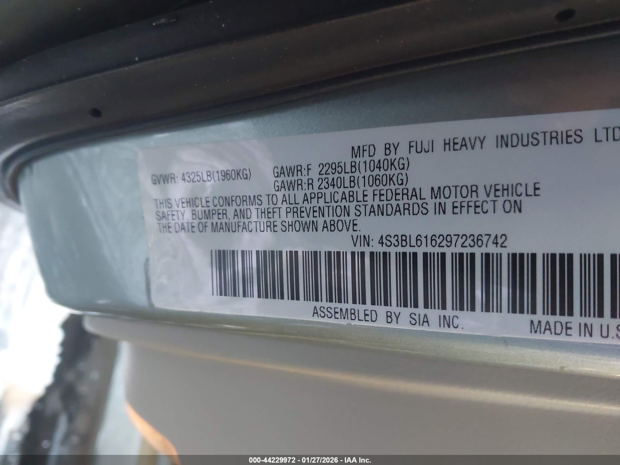 SUBARU LEGACY image 9