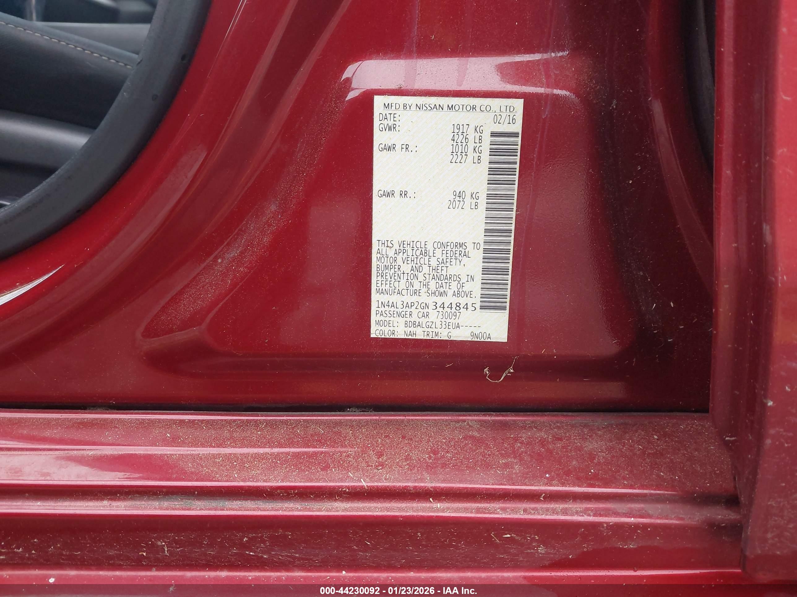 NISSAN ALTIMA image 9