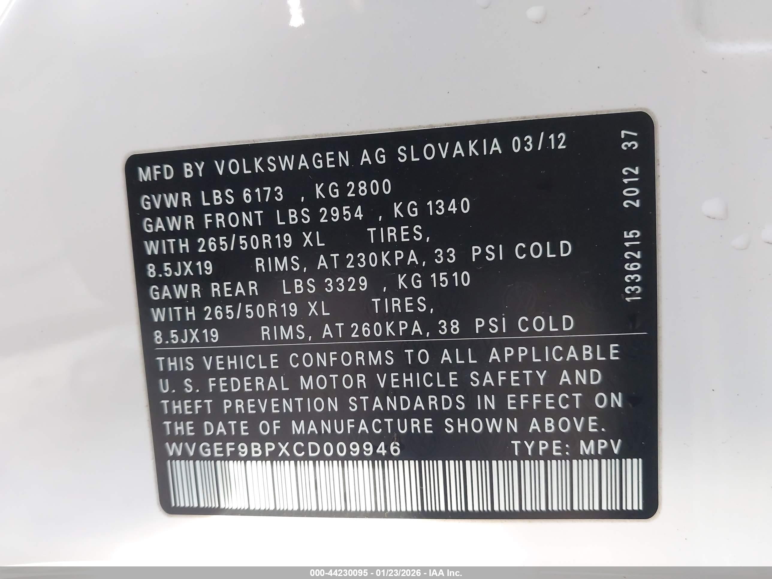 VOLKSWAGEN TOUAREG image 9