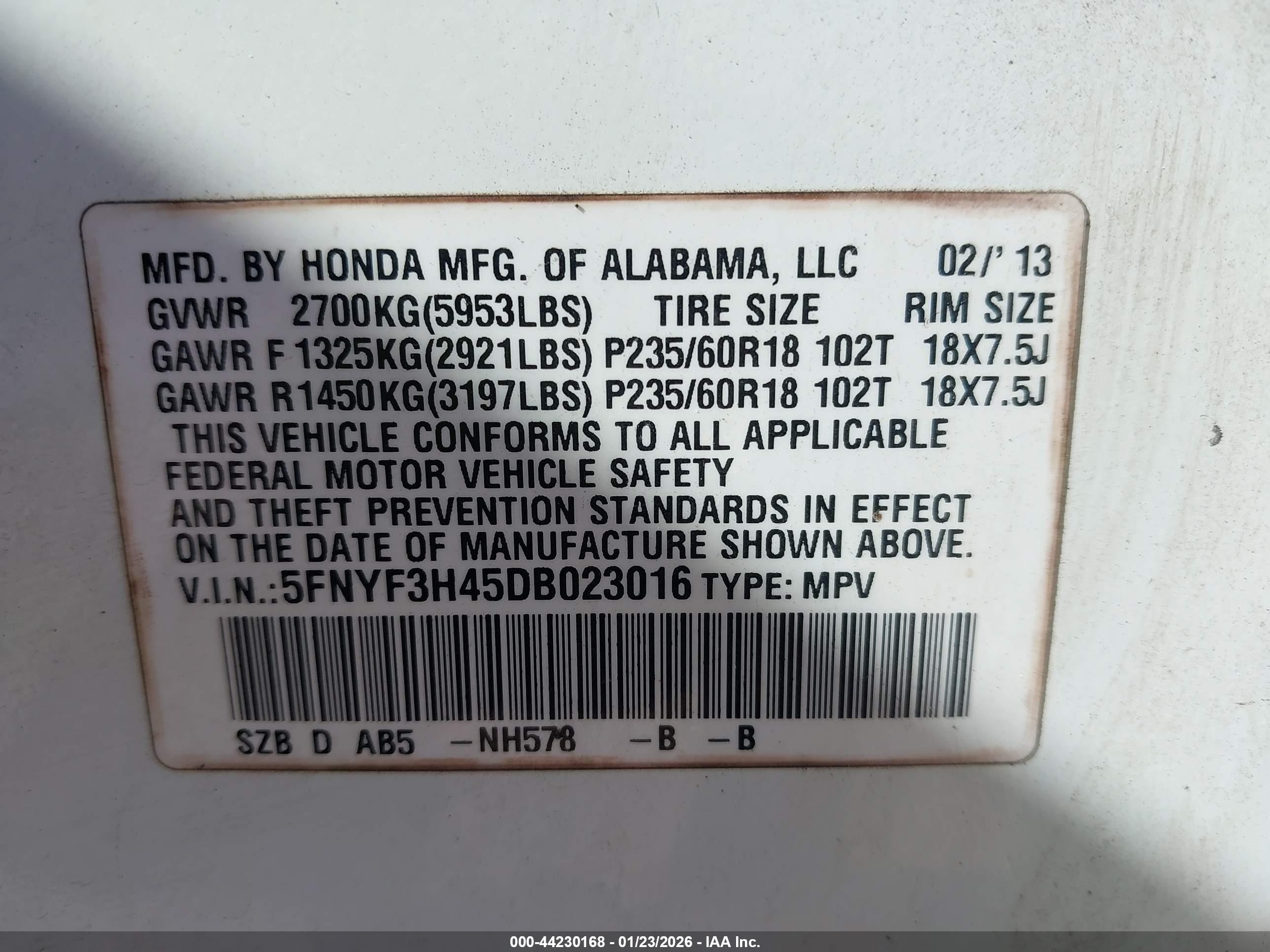 HONDA PILOT image 9