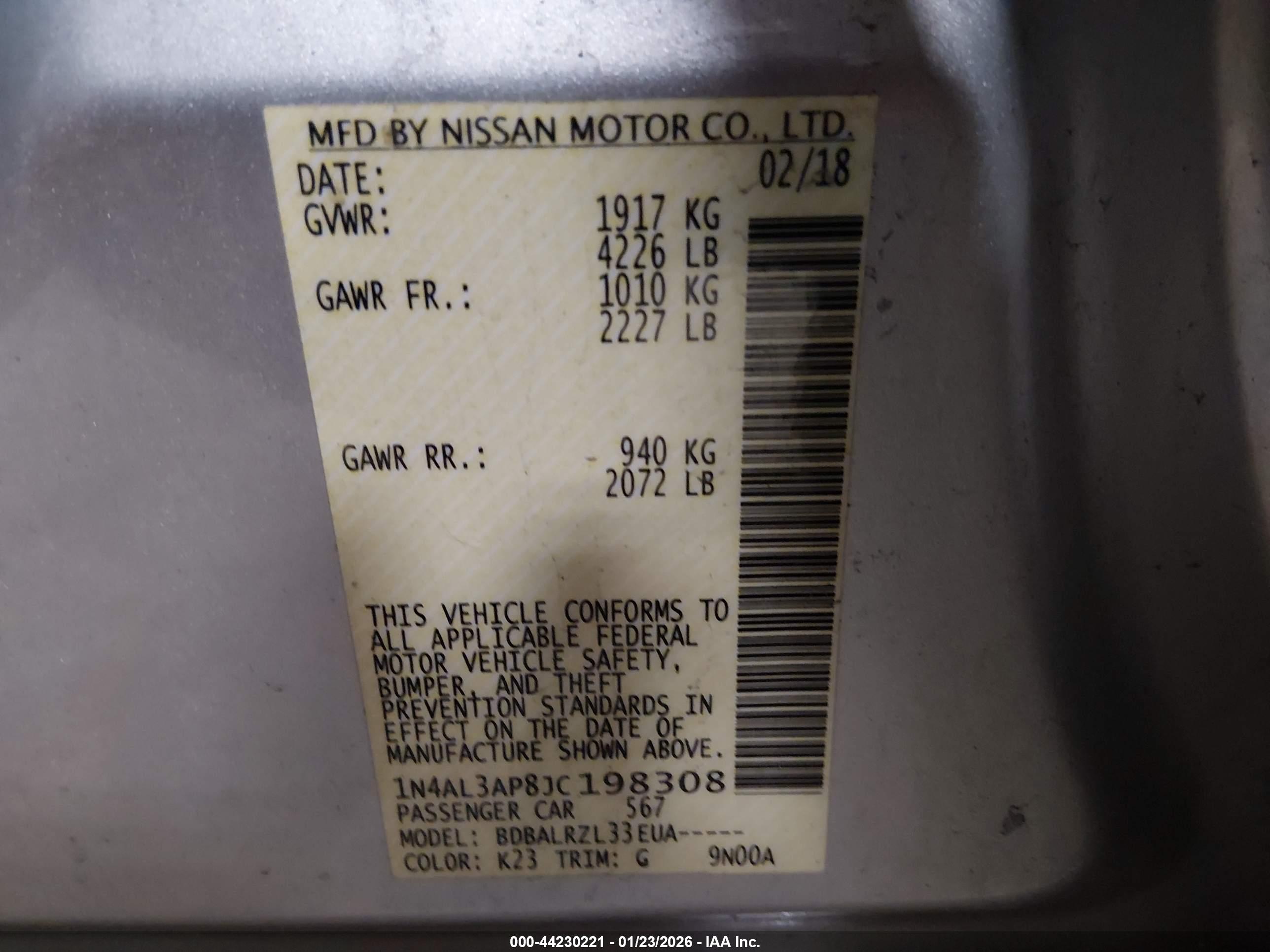 NISSAN ALTIMA image 9