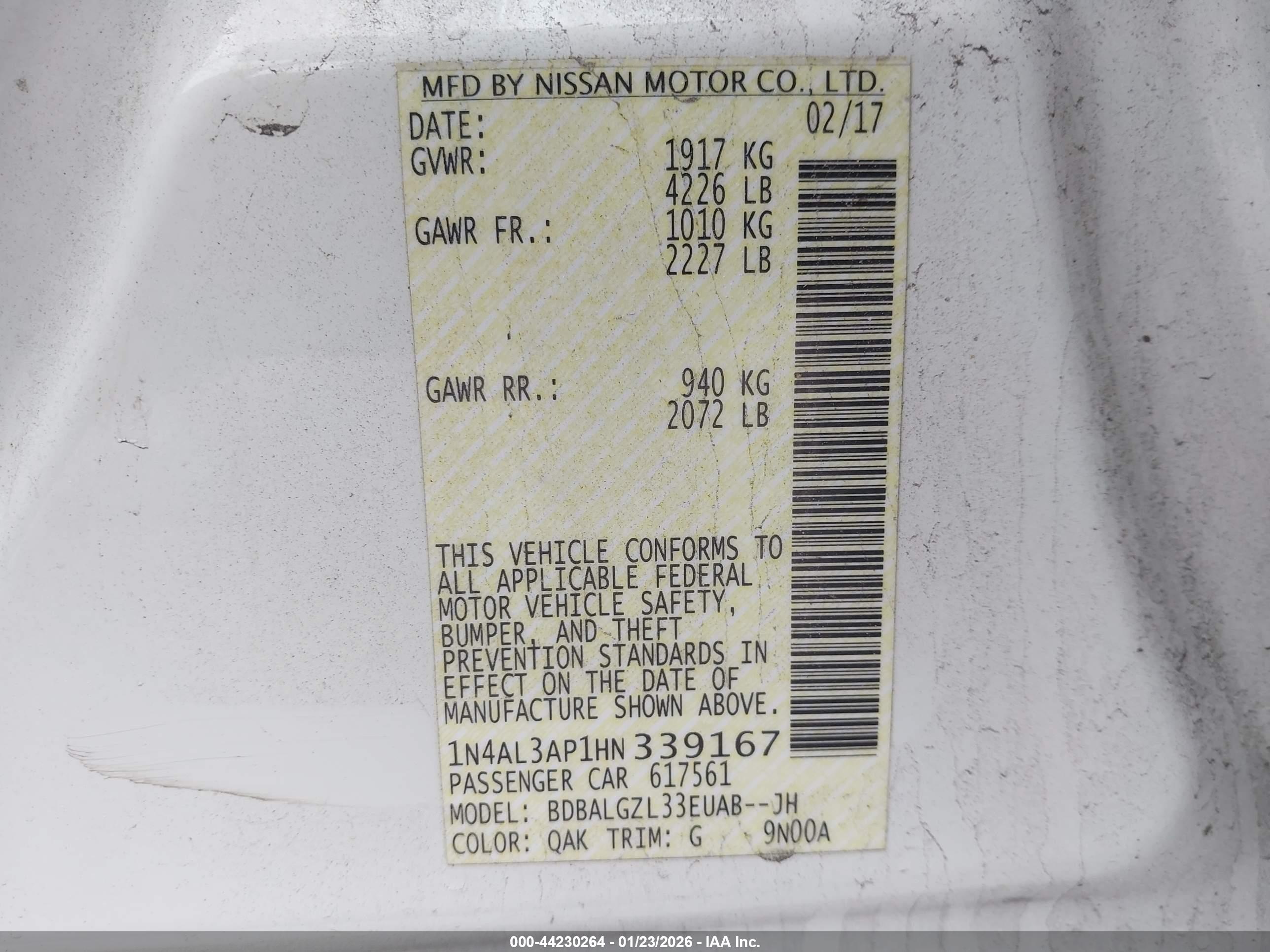 NISSAN ALTIMA image 9