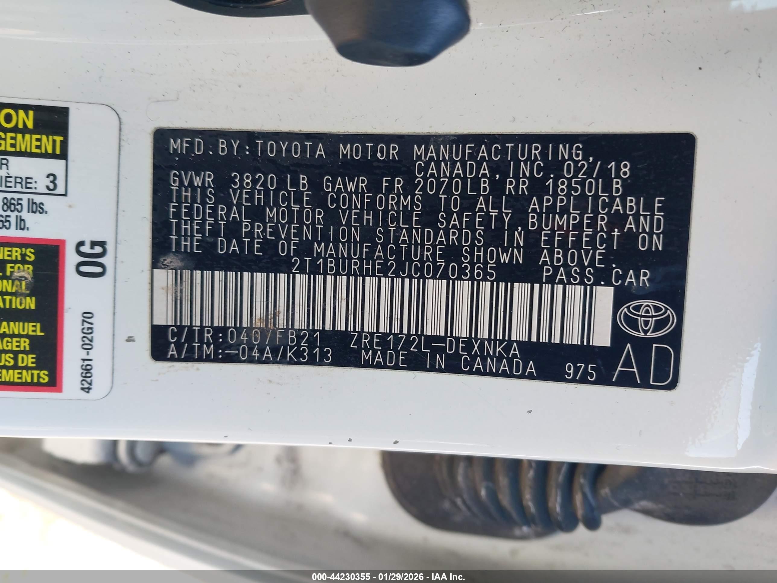 TOYOTA COROLLA image 9