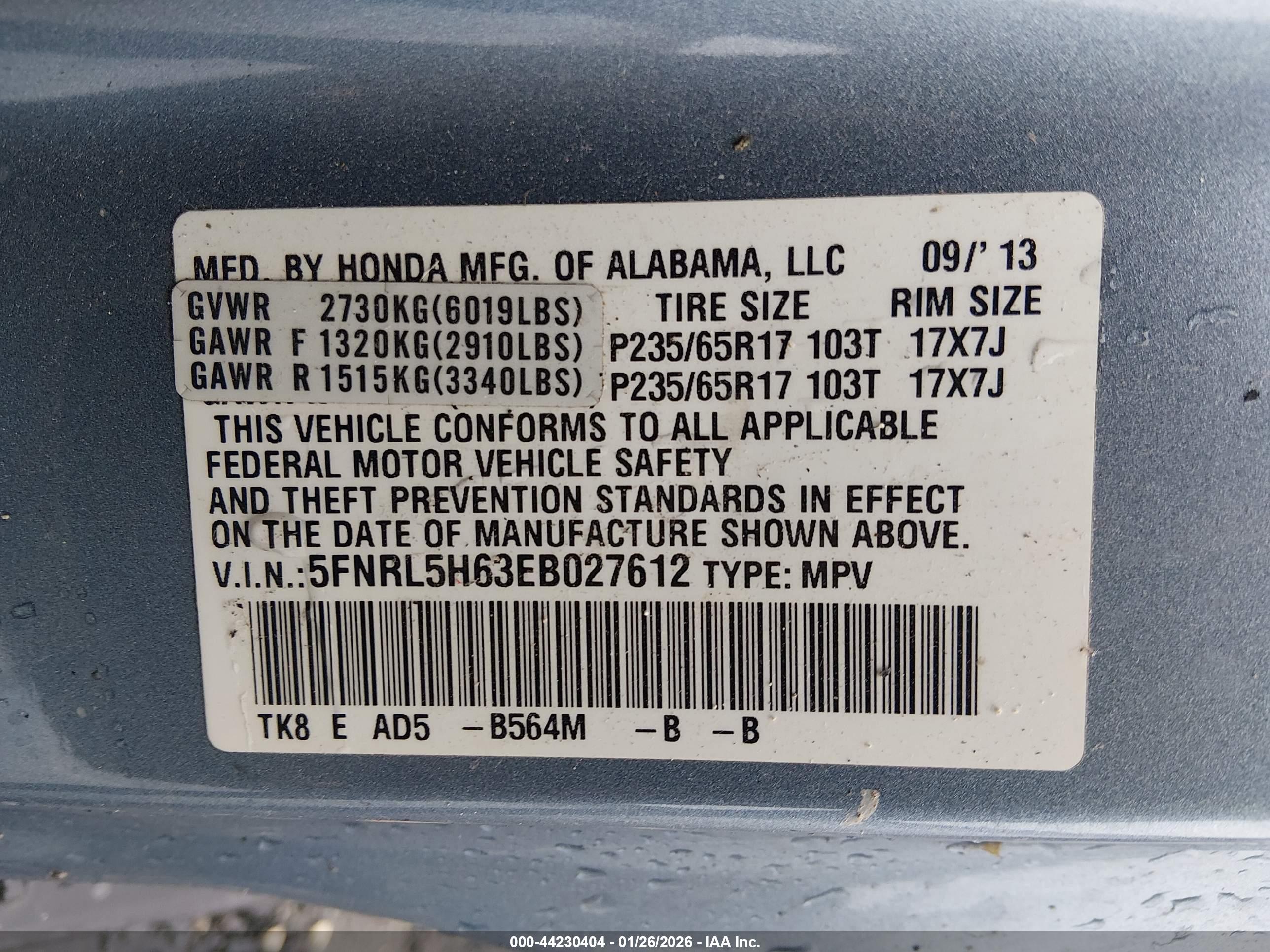 HONDA ODYSSEY image 9