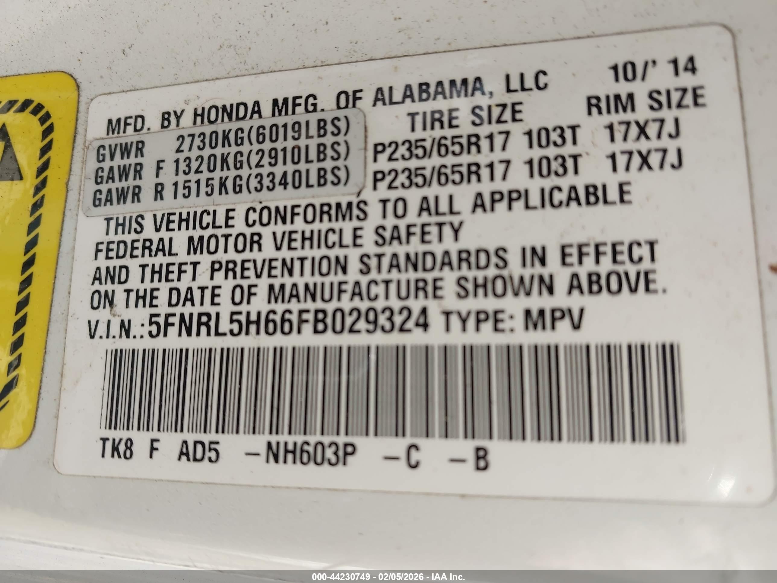 HONDA ODYSSEY image 9