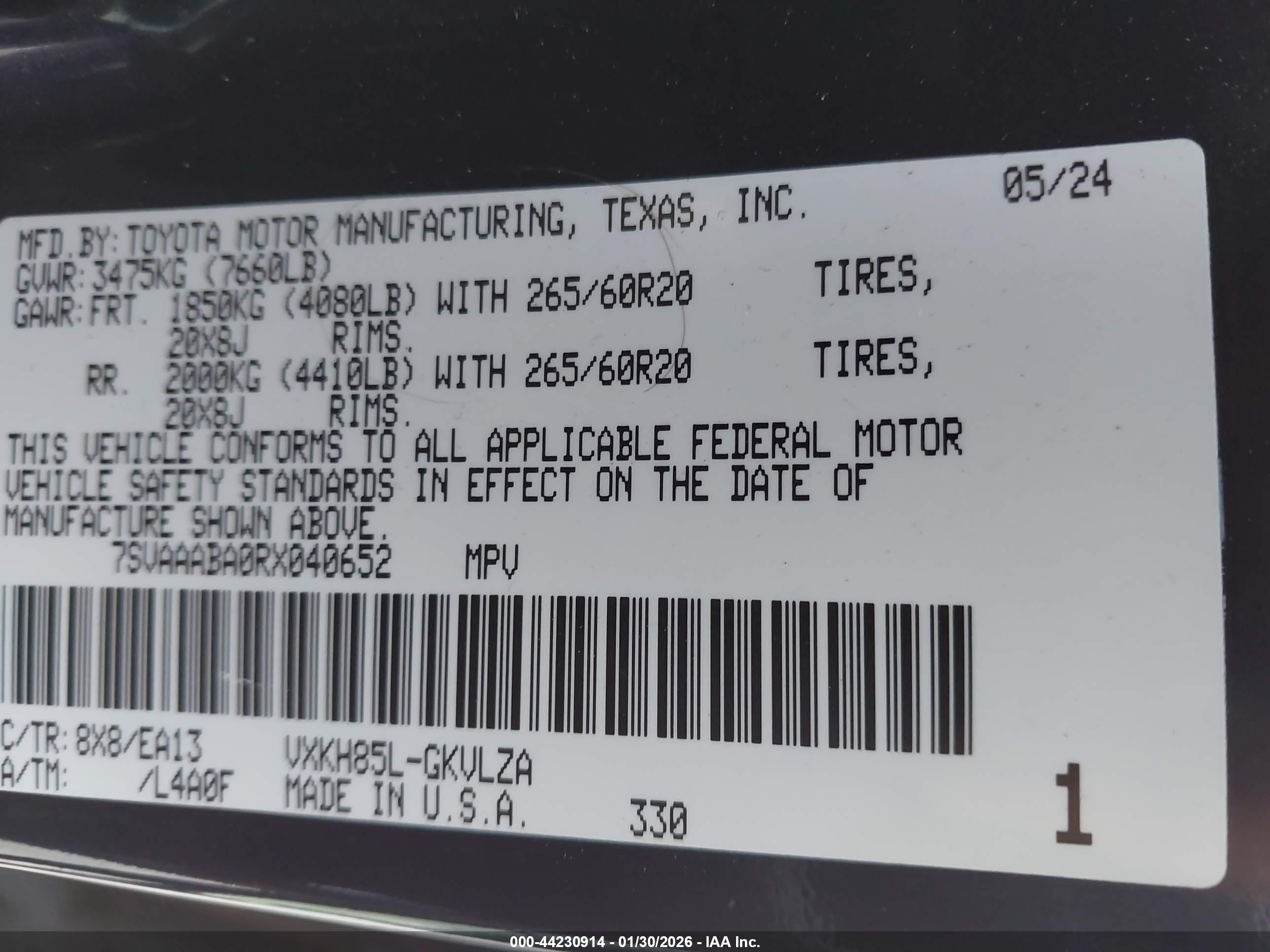 TOYOTA SEQUOIA image 9