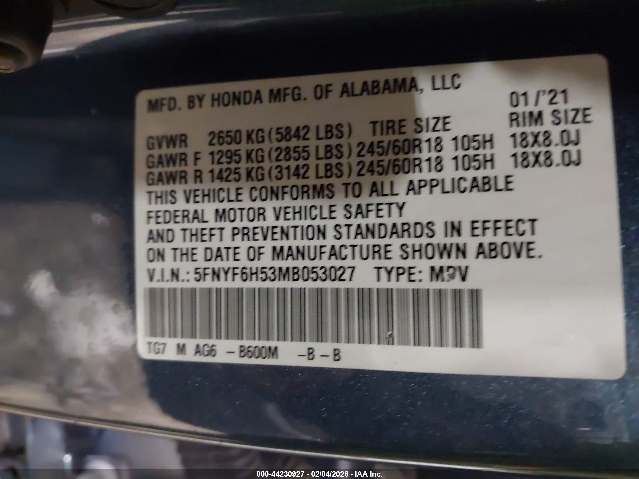 HONDA PILOT image 9