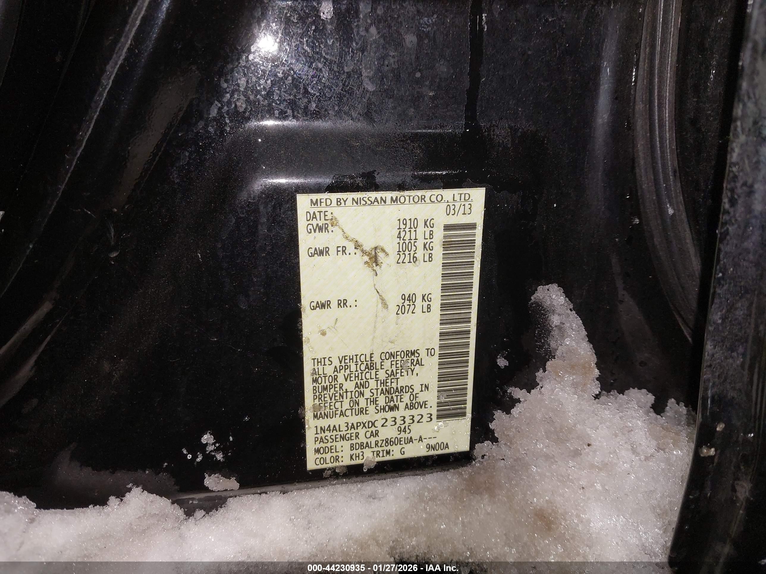 NISSAN ALTIMA image 9