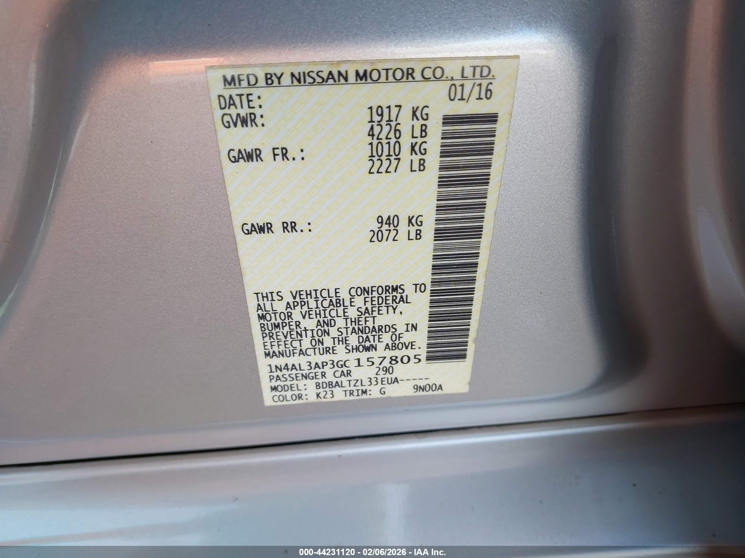 NISSAN ALTIMA image 9